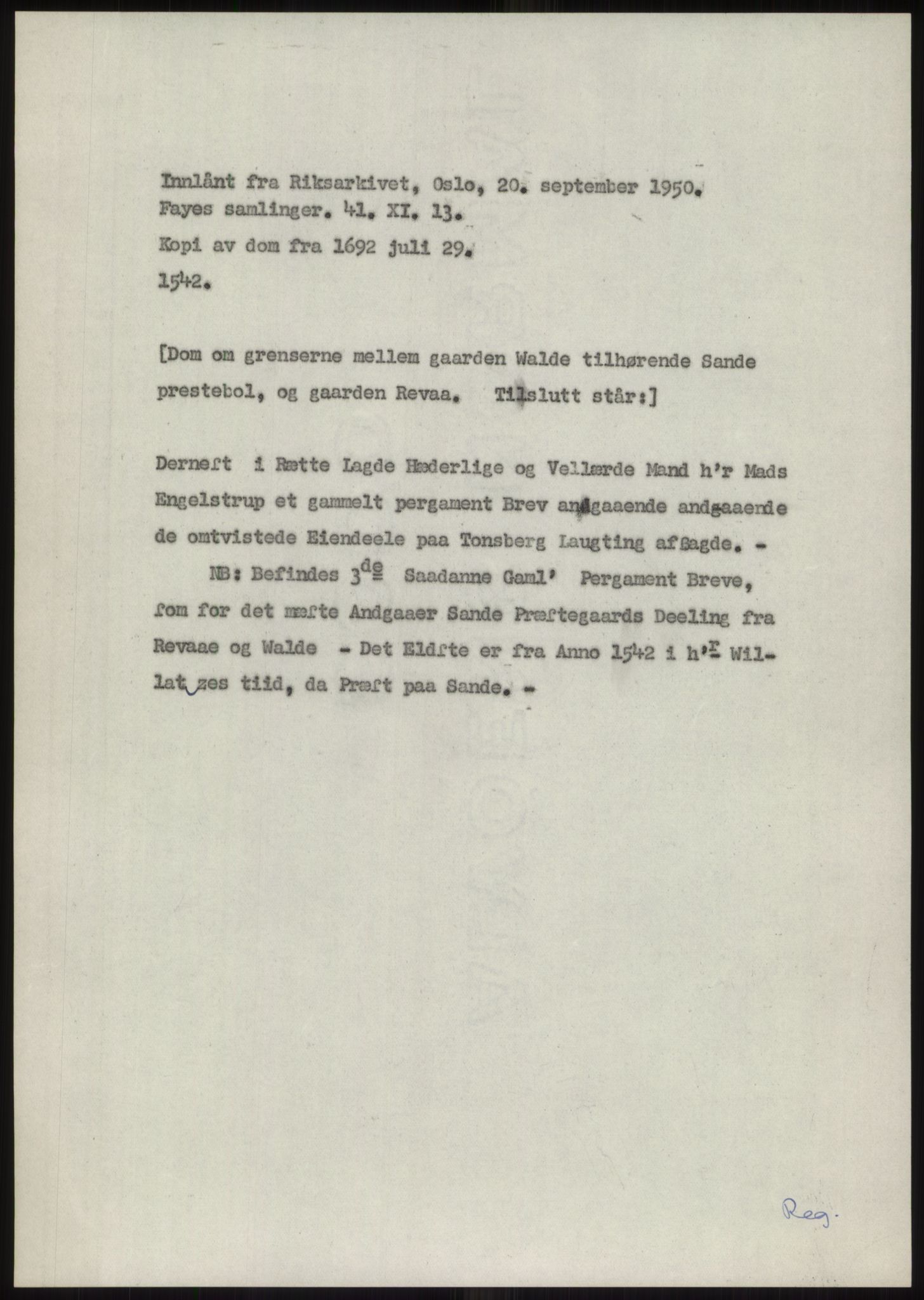 Samlinger til kildeutgivelse, Diplomavskriftsamlingen, AV/RA-EA-4053/H/Ha, p. 322