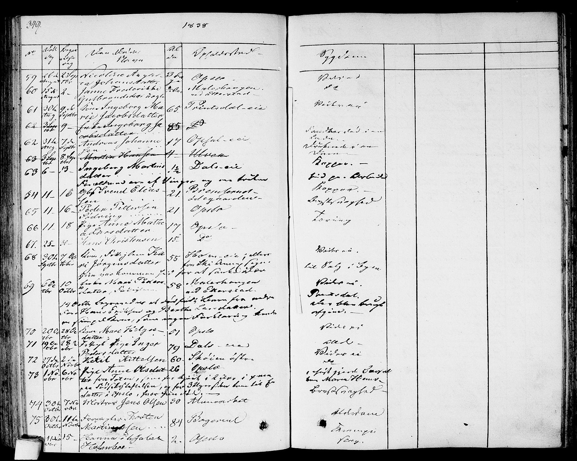 Gamlebyen prestekontor Kirkebøker, AV/SAO-A-10884/F/Fa/L0003: Parish register (official) no. 3, 1829-1849, p. 349