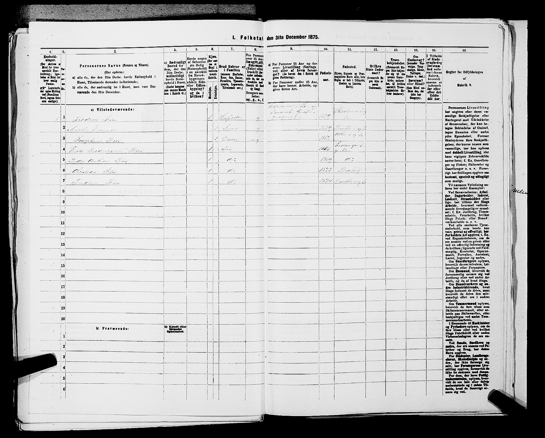 SAKO, 1875 census for 0814L Bamble/Bamble, 1875, p. 245