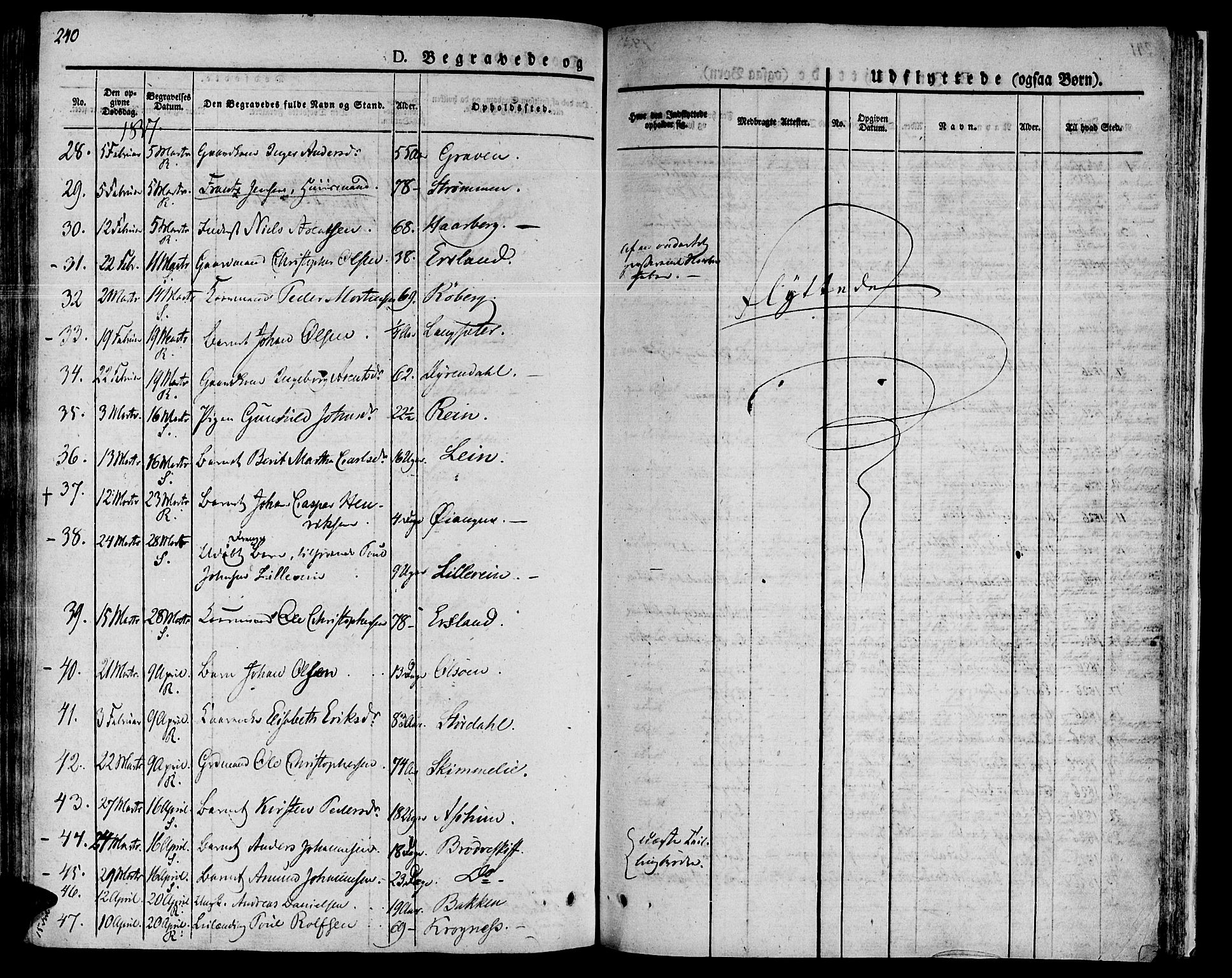 Ministerialprotokoller, klokkerbøker og fødselsregistre - Sør-Trøndelag, SAT/A-1456/646/L0609: Parish register (official) no. 646A07, 1826-1838, p. 240