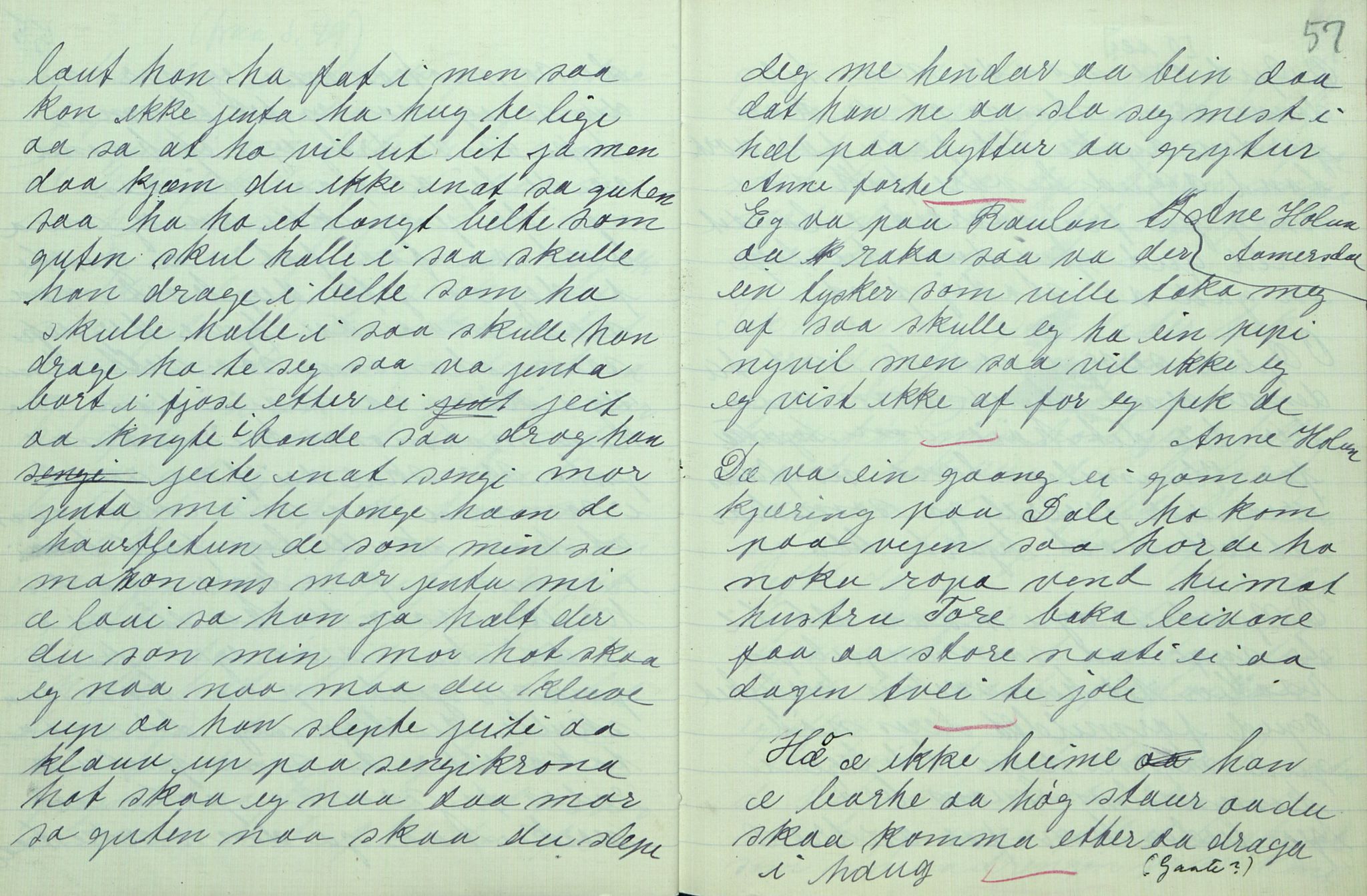 Rikard Berge, TEMU/TGM-A-1003/F/L0007/0018: 251-299 / 268 Uppskriftir av Gunnhild T. Kivle for Rikard Berge, 1915, p. 56-57