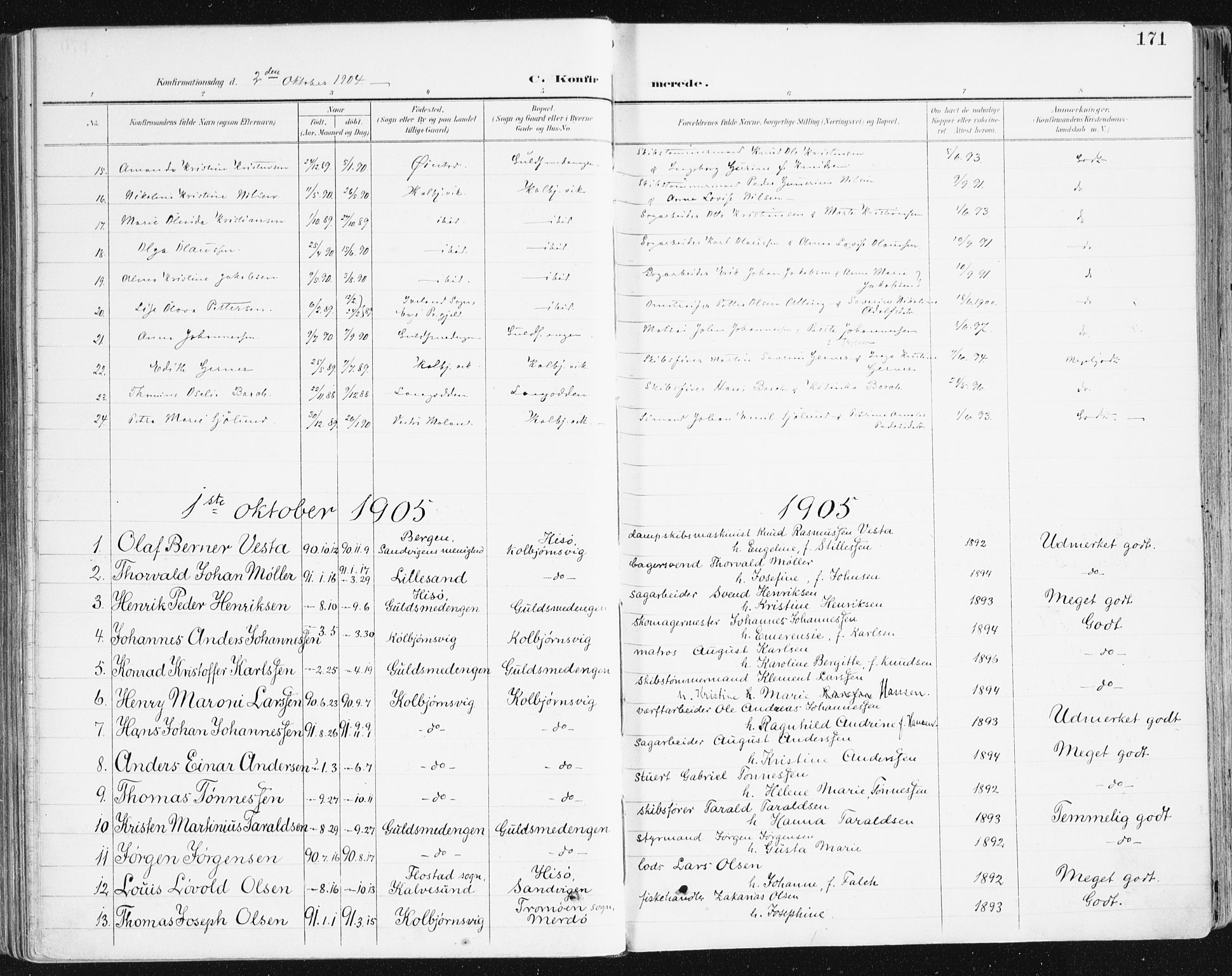Hisøy sokneprestkontor, SAK/1111-0020/F/Fa/L0004: Parish register (official) no. A 4, 1895-1917, p. 172