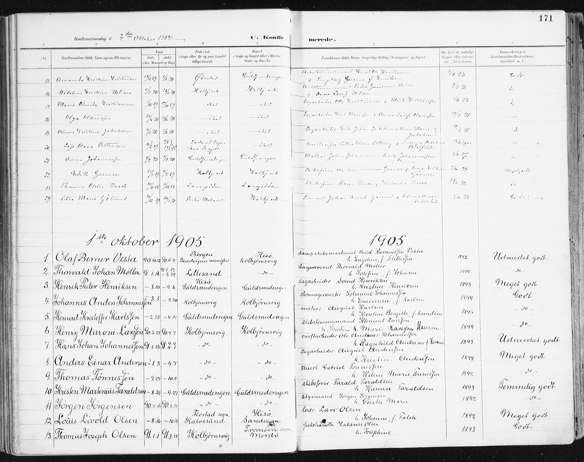 Hisøy sokneprestkontor, AV/SAK-1111-0020/F/Fa/L0004: Parish register (official) no. A 4, 1895-1917, p. 172