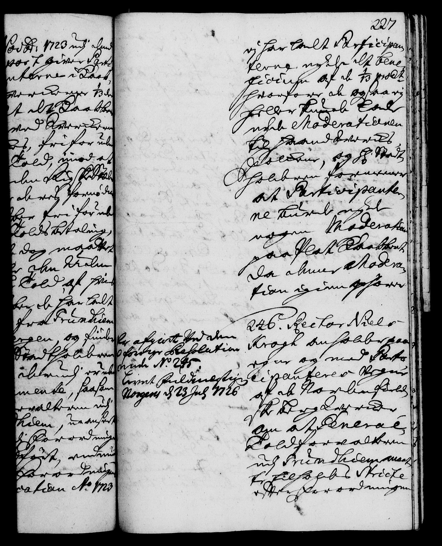 Rentekammeret, Kammerkanselliet, AV/RA-EA-3111/G/Gh/Gha/L0008: Norsk ekstraktmemorialprotokoll (merket RK 53.53), 1725-1726, p. 227