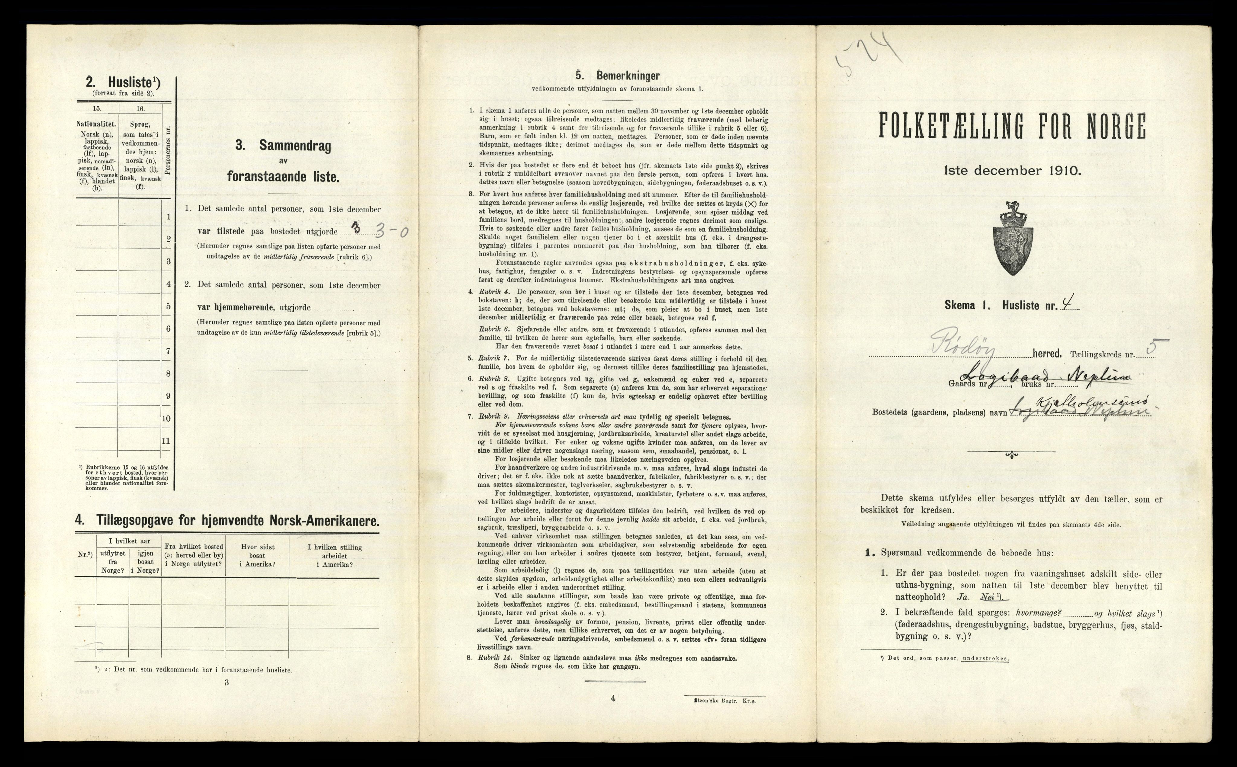 RA, 1910 census for Rødøy, 1910, p. 439