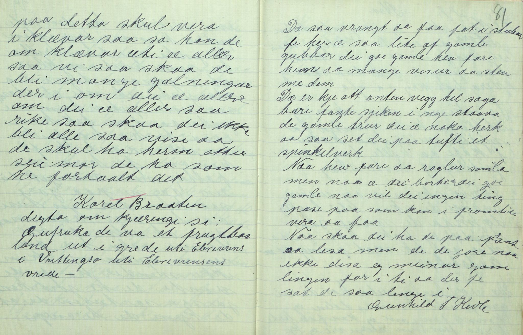 Rikard Berge, TEMU/TGM-A-1003/F/L0007/0018: 251-299 / 268 Uppskriftir av Gunnhild T. Kivle for Rikard Berge, 1915, p. 80-81