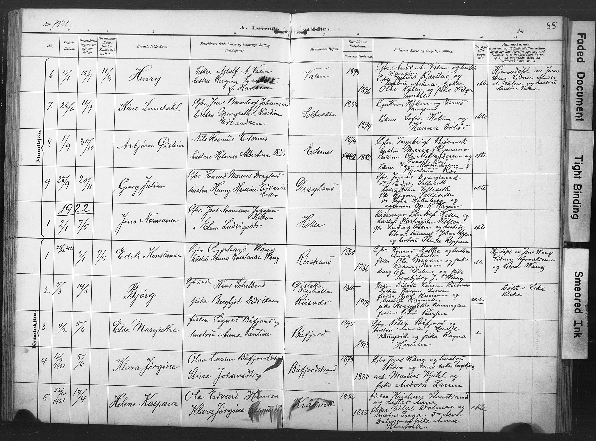 Ministerialprotokoller, klokkerbøker og fødselsregistre - Nord-Trøndelag, SAT/A-1458/789/L0706: Parish register (copy) no. 789C01, 1888-1931, p. 88