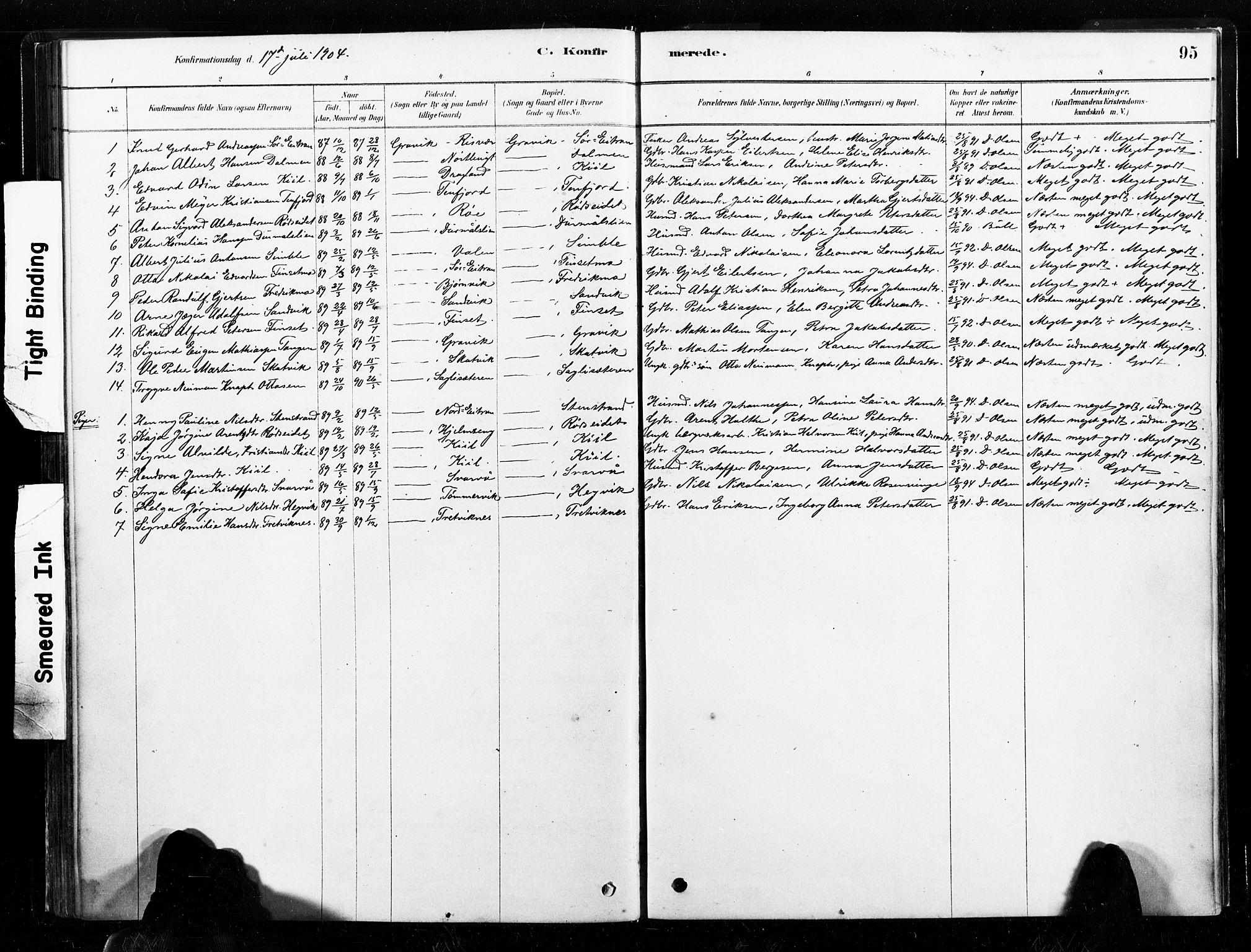 Ministerialprotokoller, klokkerbøker og fødselsregistre - Nord-Trøndelag, SAT/A-1458/789/L0705: Parish register (official) no. 789A01, 1878-1910, p. 95