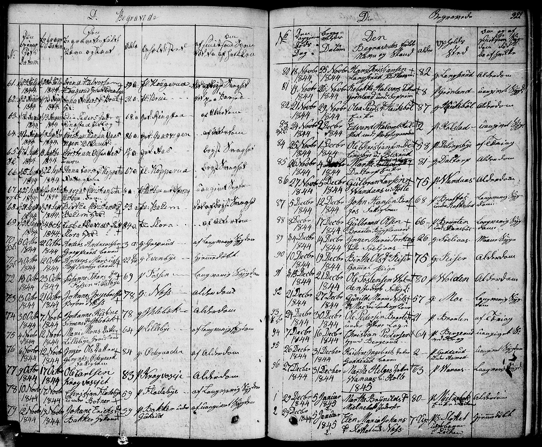 Høland prestekontor Kirkebøker, SAO/A-10346a/F/Fa/L0008: Parish register (official) no. I 8, 1827-1845, p. 322