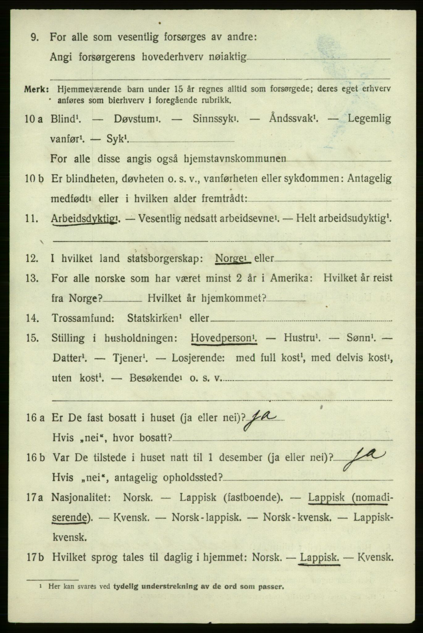 SATØ, 1920 census for Kautokeino, 1920, p. 1692
