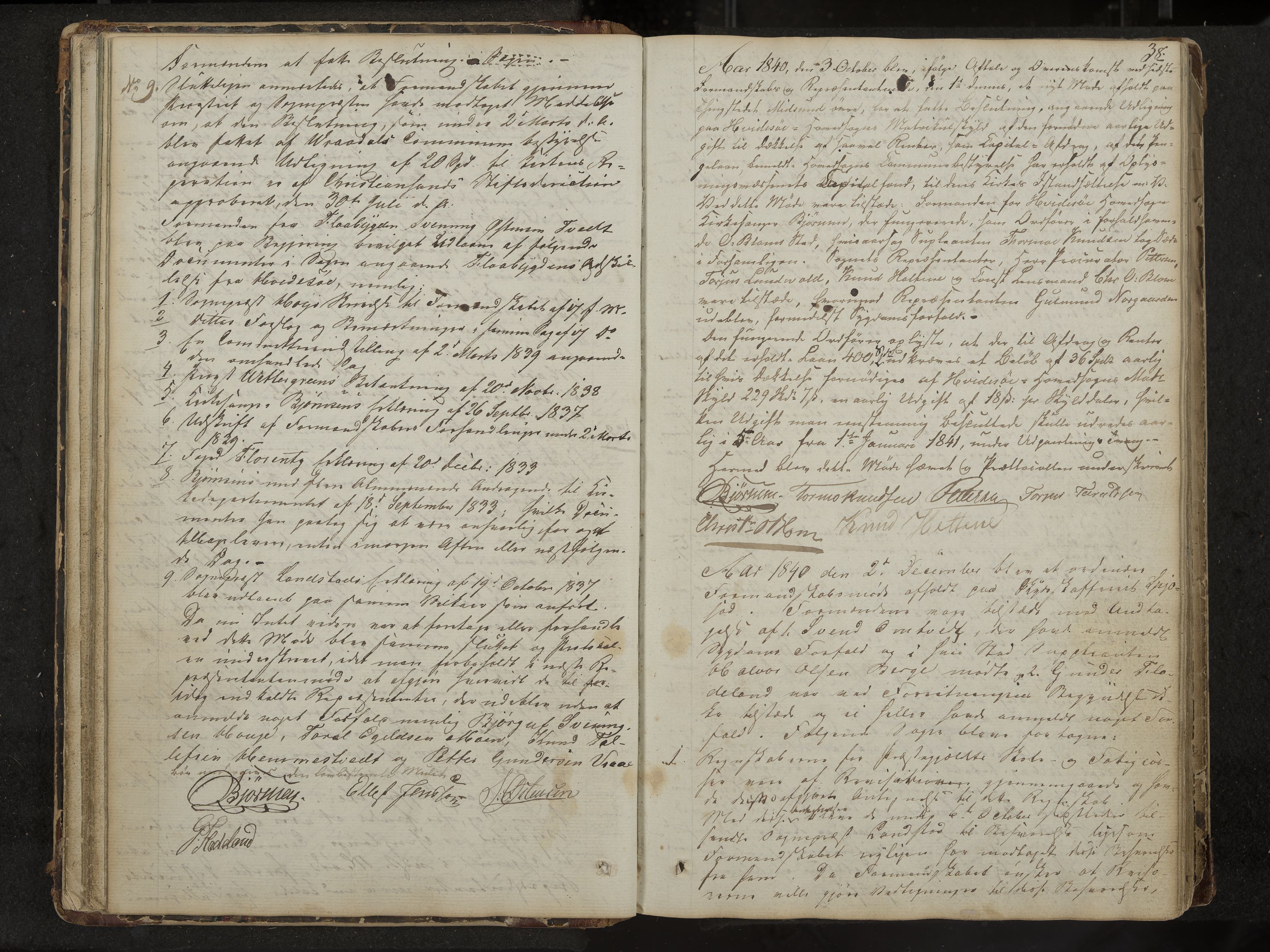 Kviteseid formannskap og sentraladministrasjon, IKAK/0829021/A/Aa/L0001: Møtebok med register, 1837-1866, p. 38