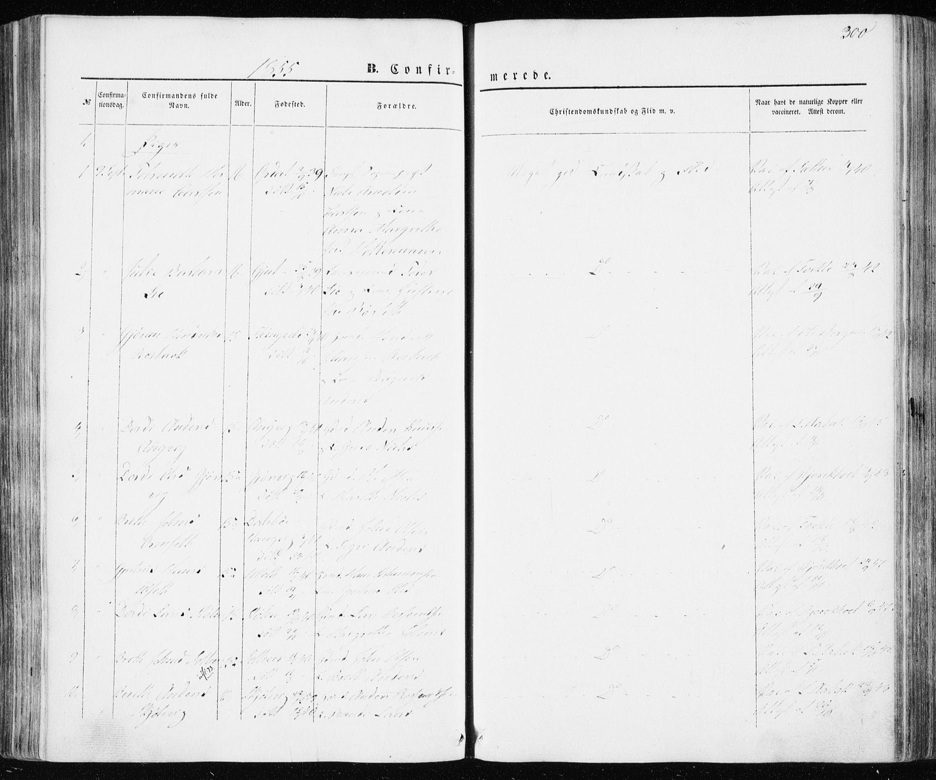 Ministerialprotokoller, klokkerbøker og fødselsregistre - Møre og Romsdal, AV/SAT-A-1454/586/L0984: Parish register (official) no. 586A10, 1844-1856, p. 300