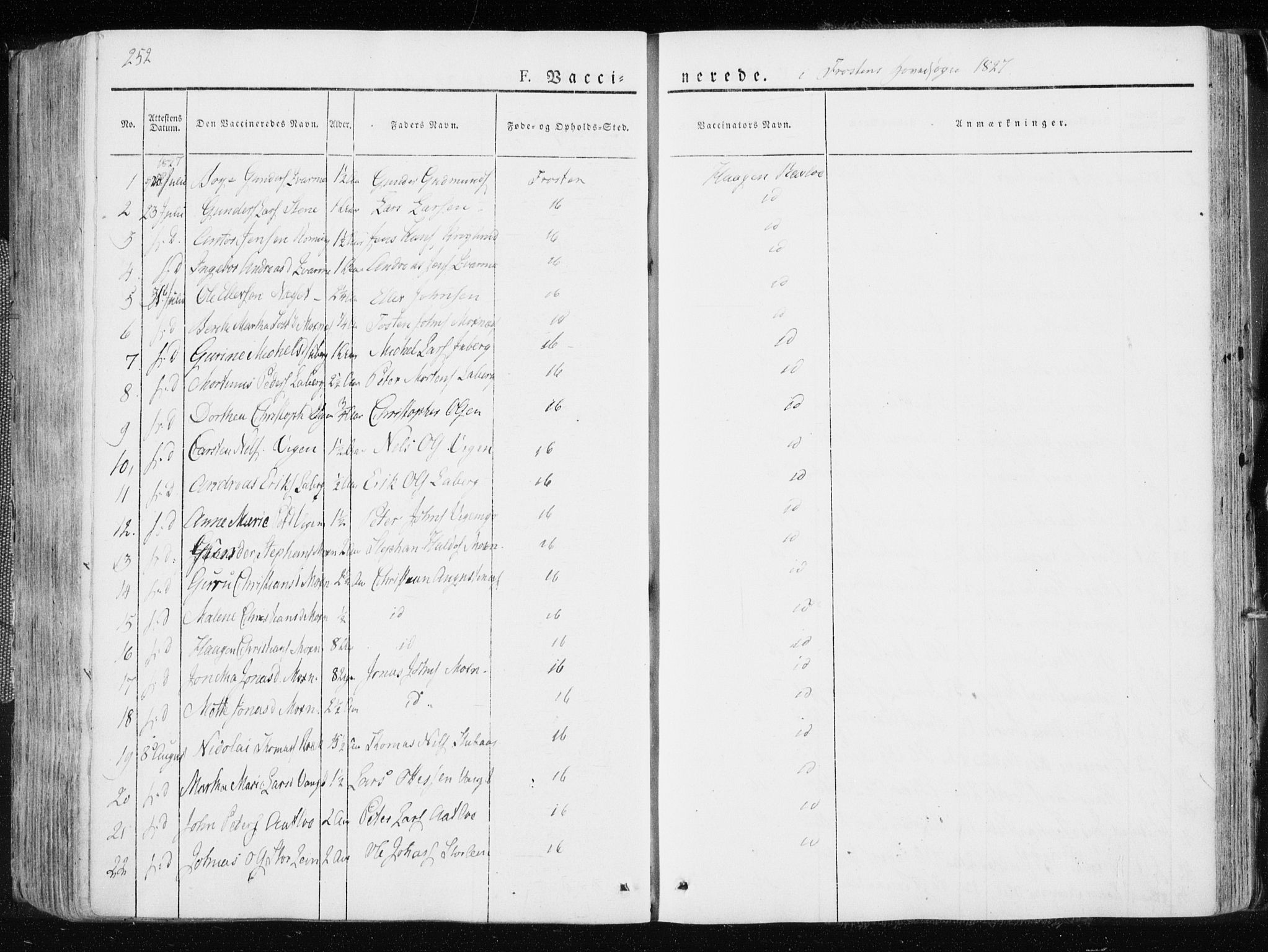 Ministerialprotokoller, klokkerbøker og fødselsregistre - Nord-Trøndelag, SAT/A-1458/713/L0114: Parish register (official) no. 713A05, 1827-1839, p. 252