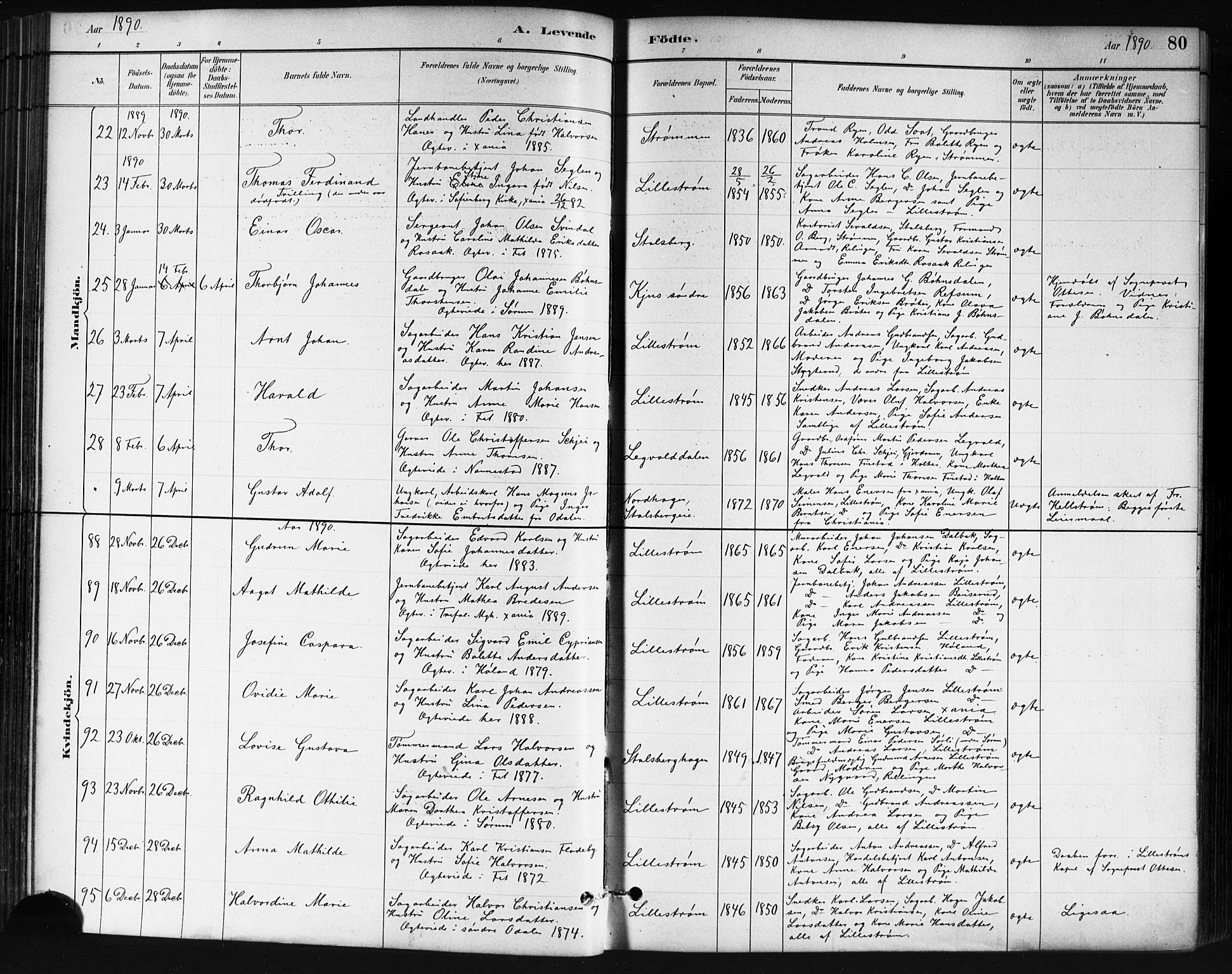 Skedsmo prestekontor Kirkebøker, SAO/A-10033a/G/Ga/L0004: Parish register (copy) no. I 4, 1883-1895, p. 80