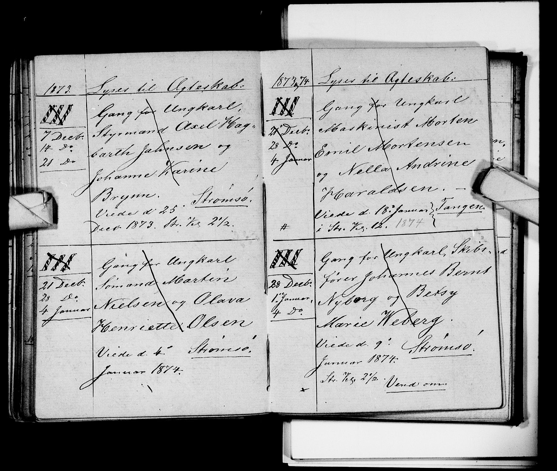 Strømsø kirkebøker, AV/SAKO-A-246/H/Ha/L0003: Banns register no. 3, 1866-1874