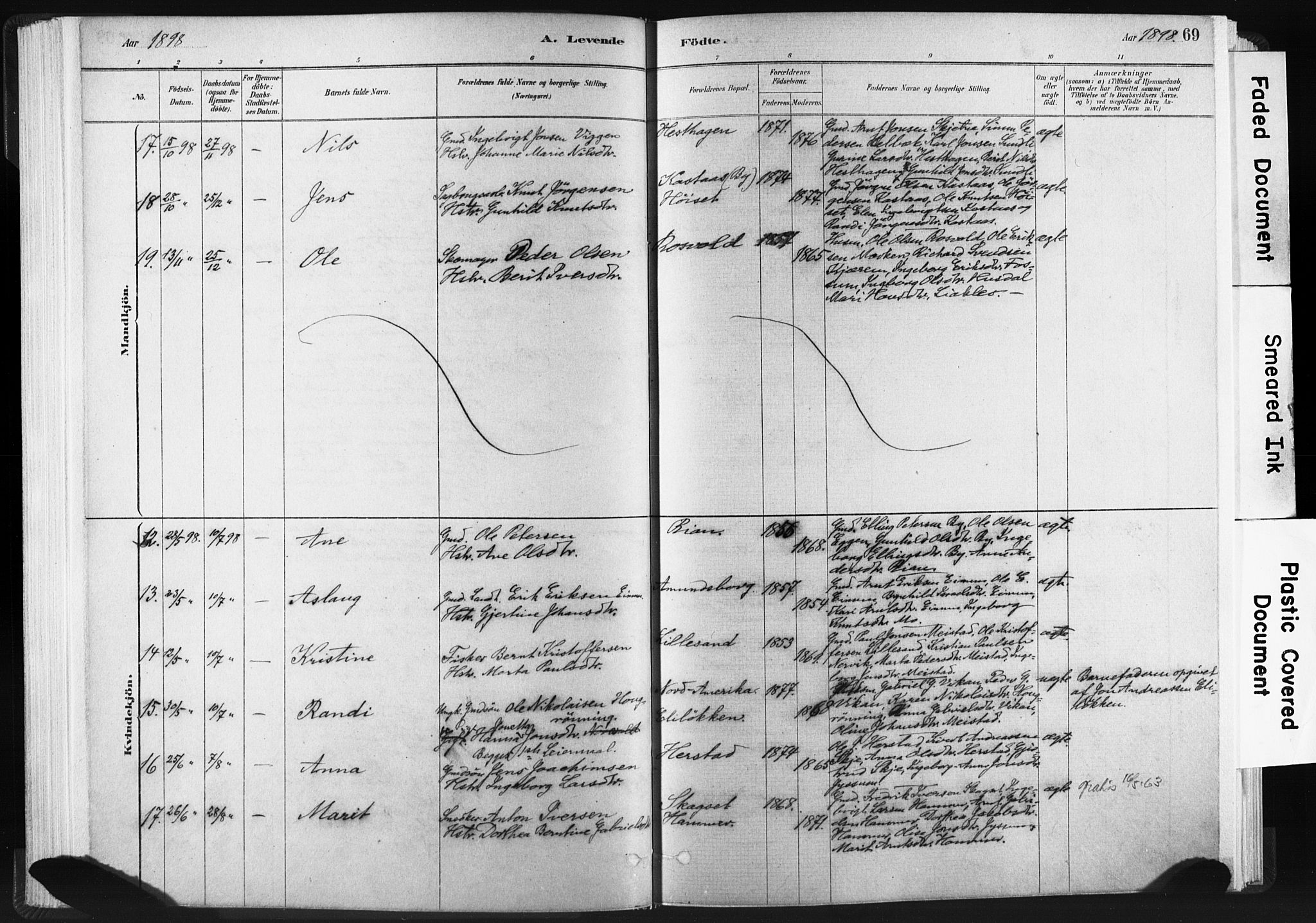 Ministerialprotokoller, klokkerbøker og fødselsregistre - Sør-Trøndelag, SAT/A-1456/665/L0773: Parish register (official) no. 665A08, 1879-1905, p. 69
