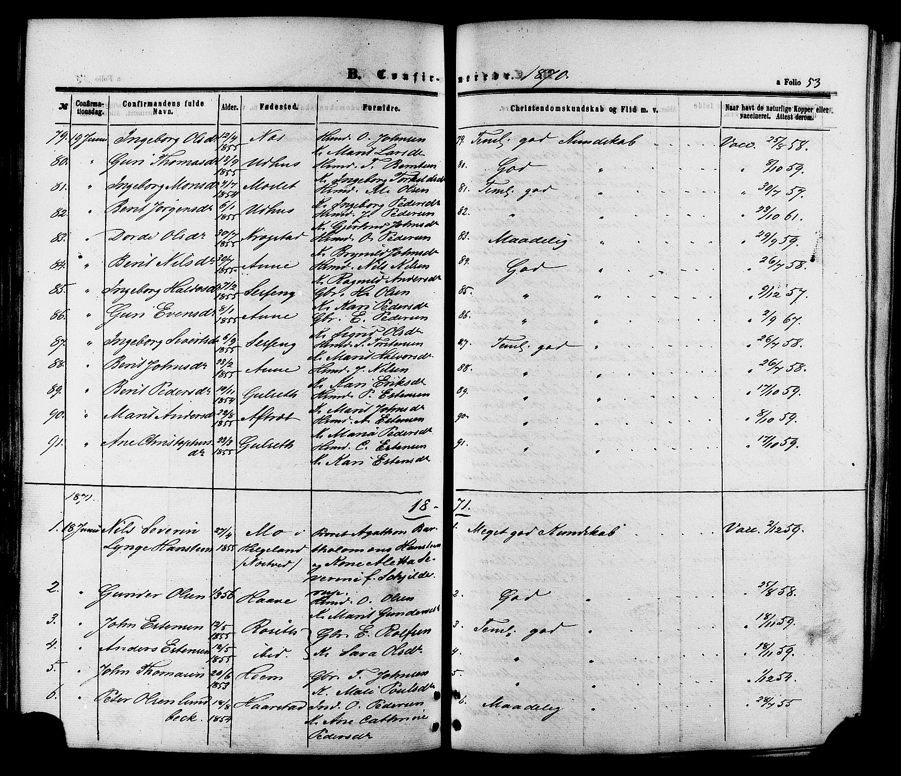 Ministerialprotokoller, klokkerbøker og fødselsregistre - Sør-Trøndelag, SAT/A-1456/695/L1147: Parish register (official) no. 695A07, 1860-1877, p. 53