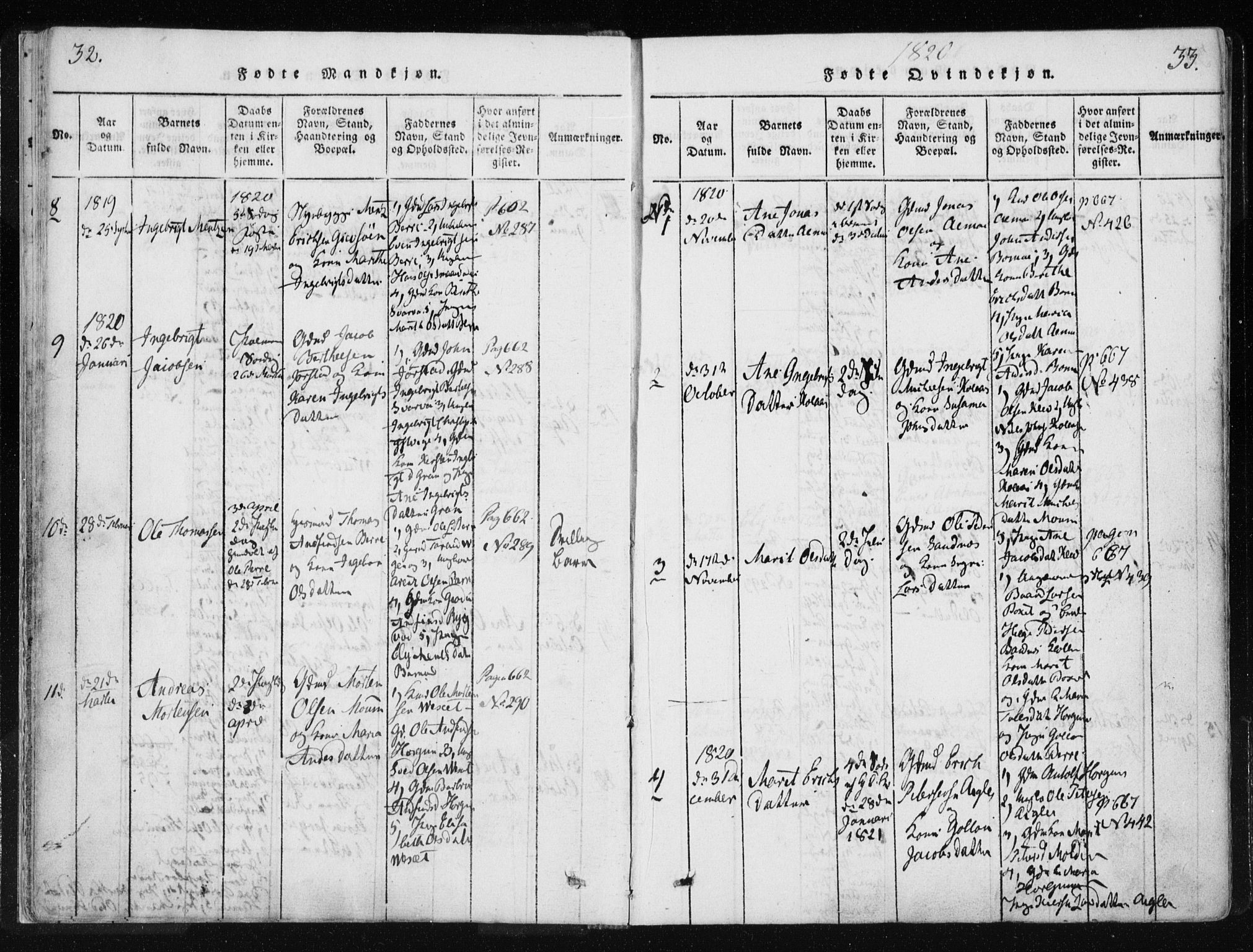Ministerialprotokoller, klokkerbøker og fødselsregistre - Nord-Trøndelag, SAT/A-1458/749/L0469: Parish register (official) no. 749A03, 1817-1857, p. 32-33