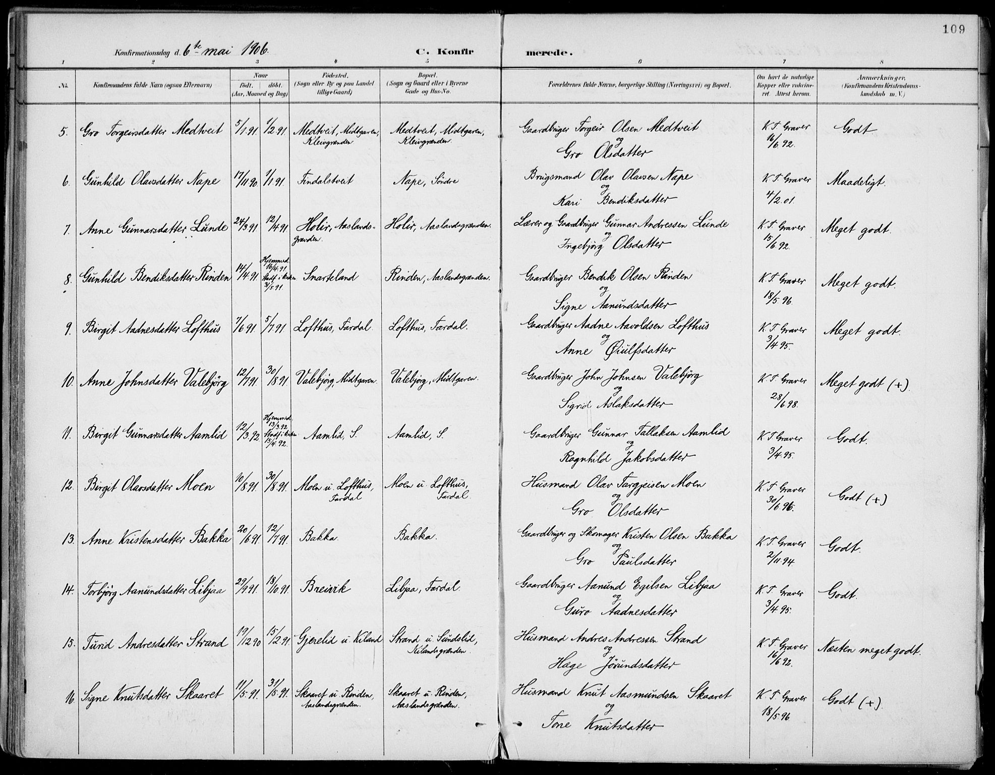 Fyresdal kirkebøker, AV/SAKO-A-263/F/Fa/L0007: Parish register (official) no. I 7, 1887-1914, p. 109