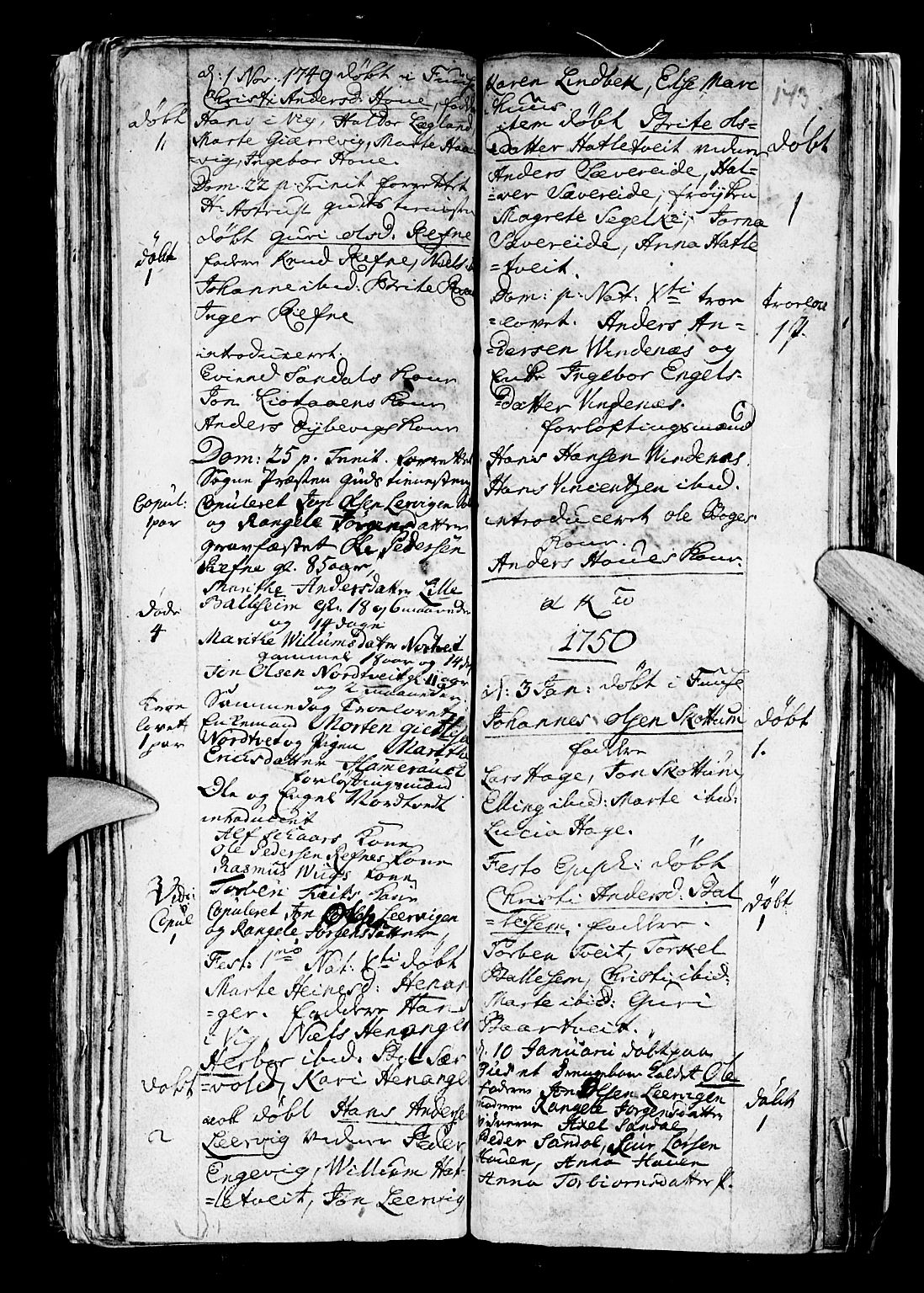 Os sokneprestembete, SAB/A-99929: Parish register (official) no. A 5, 1669-1760, p. 143