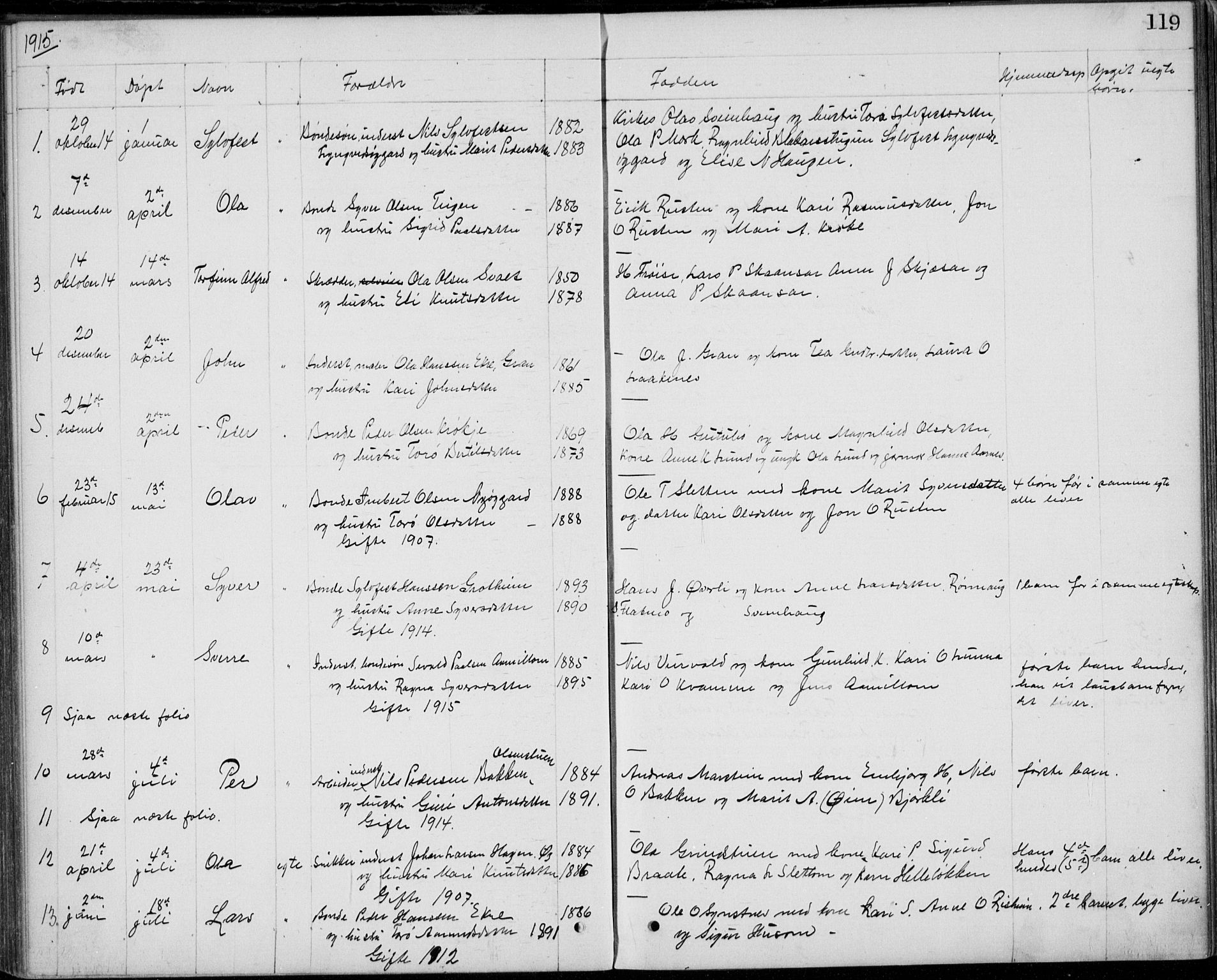 Lom prestekontor, AV/SAH-PREST-070/L/L0013: Parish register (copy) no. 13, 1874-1938, p. 119