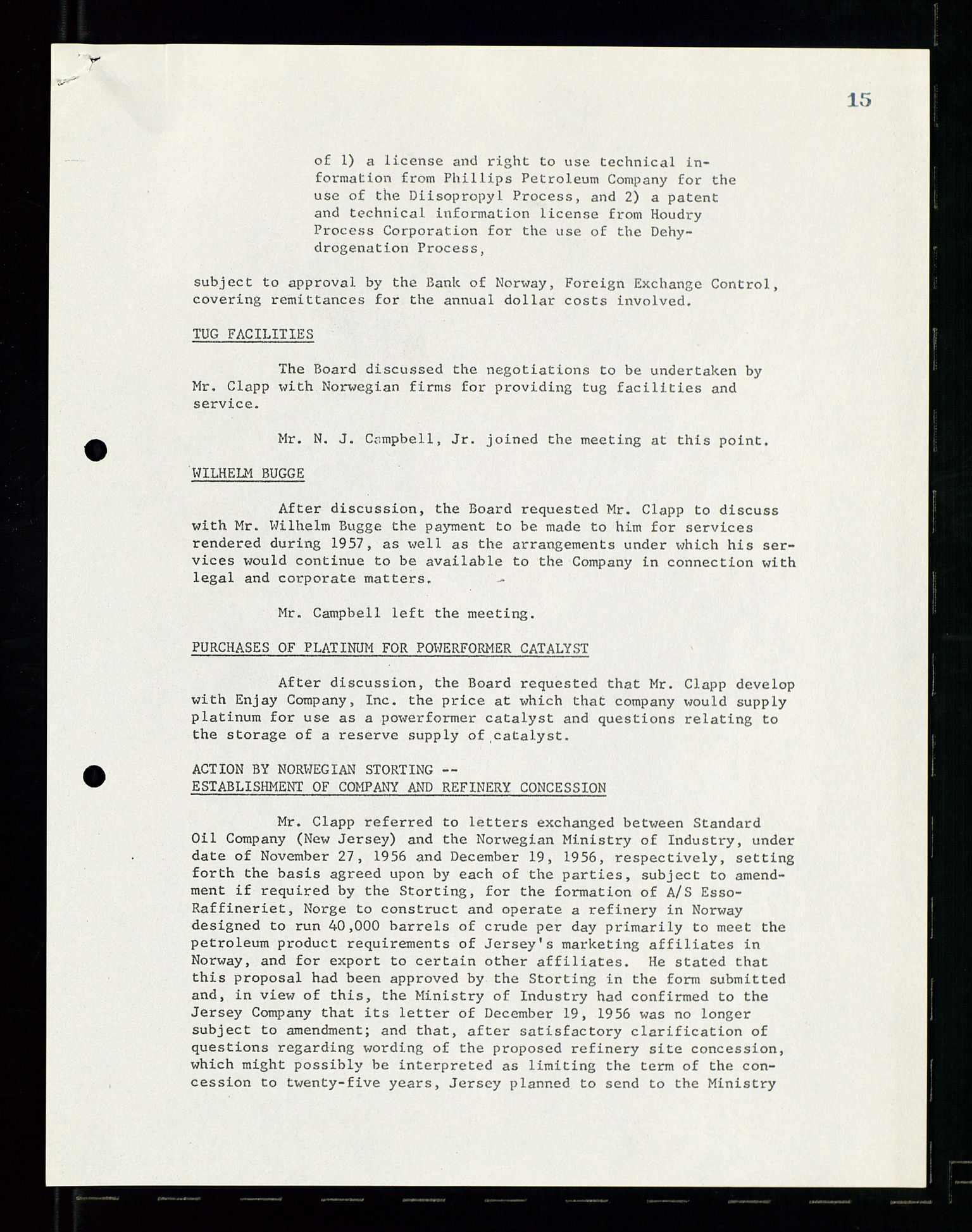 PA 1537 - A/S Essoraffineriet Norge, AV/SAST-A-101957/A/Aa/L0001/0001: Styremøter / Styremøter, board meetings, 1959-1961, p. 304