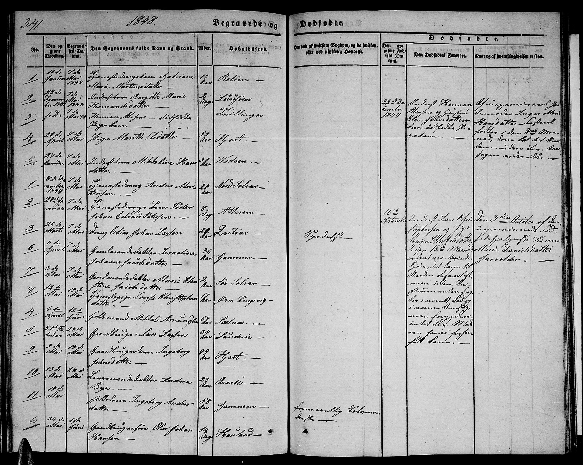 Ministerialprotokoller, klokkerbøker og fødselsregistre - Nordland, AV/SAT-A-1459/839/L0572: Parish register (copy) no. 839C02, 1841-1873, p. 341