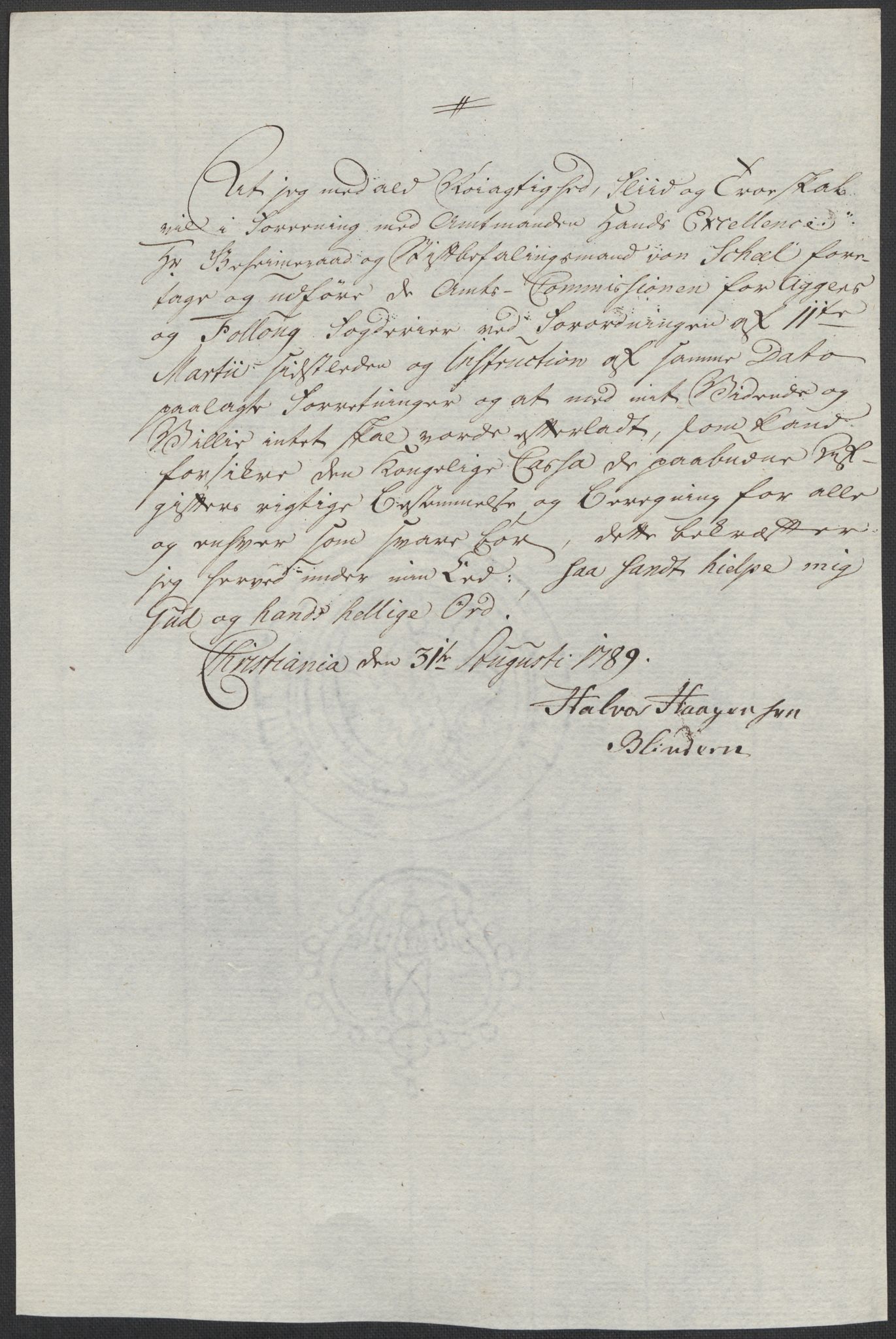 Rentekammeret inntil 1814, Reviderte regnskaper, Mindre regnskaper, AV/RA-EA-4068/Rf/Rfe/L0001: Aker og Follo fogderi, 1789, p. 43