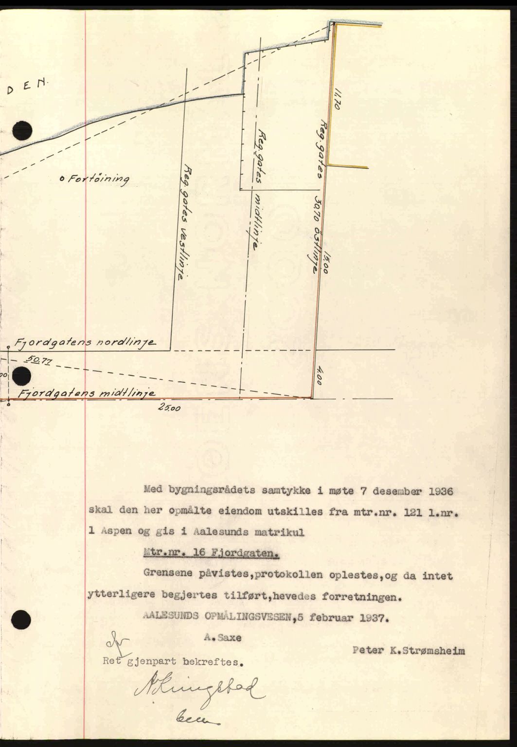 Ålesund byfogd, AV/SAT-A-4384: Mortgage book no. 34 I, 1936-1938, Diary no: : 164/1937