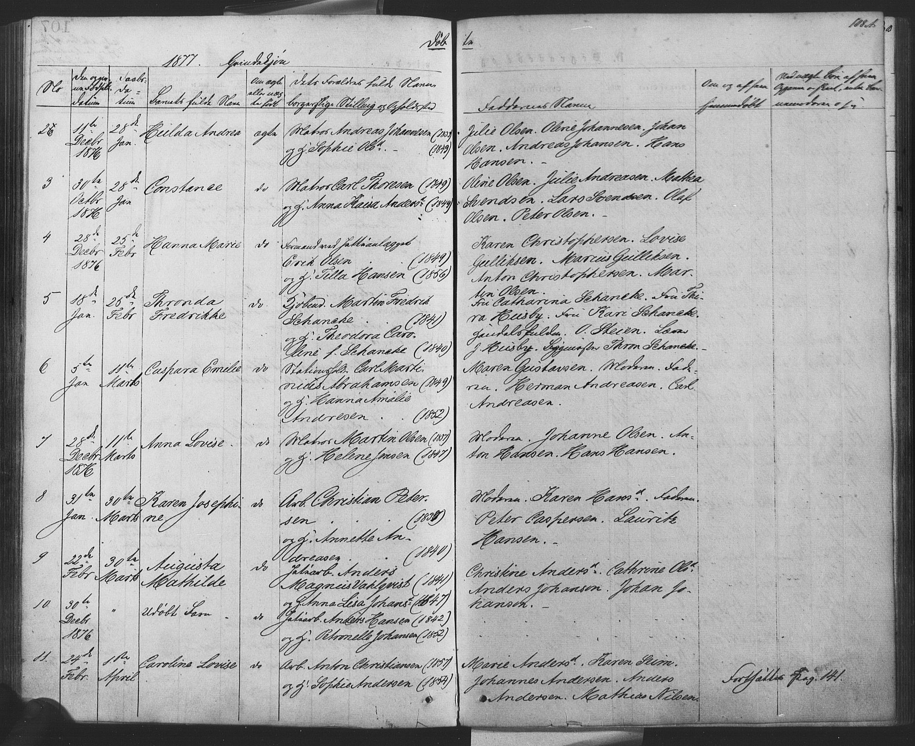 Drøbak prestekontor Kirkebøker, AV/SAO-A-10142a/F/Fa/L0003: Parish register (official) no. I 3, 1871-1877, p. 108a