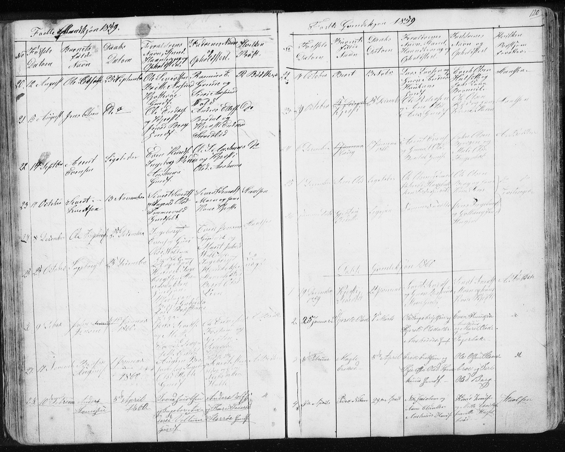 Ministerialprotokoller, klokkerbøker og fødselsregistre - Sør-Trøndelag, SAT/A-1456/689/L1043: Parish register (copy) no. 689C02, 1816-1892, p. 120
