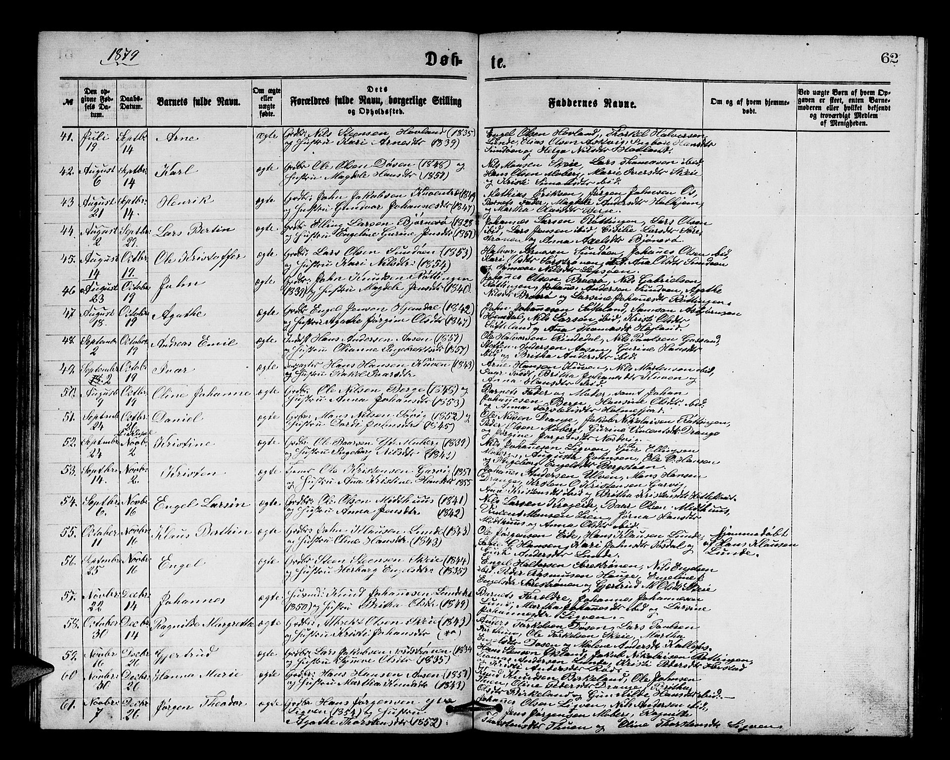 Os sokneprestembete, SAB/A-99929: Parish register (copy) no. A 1, 1869-1879, p. 62