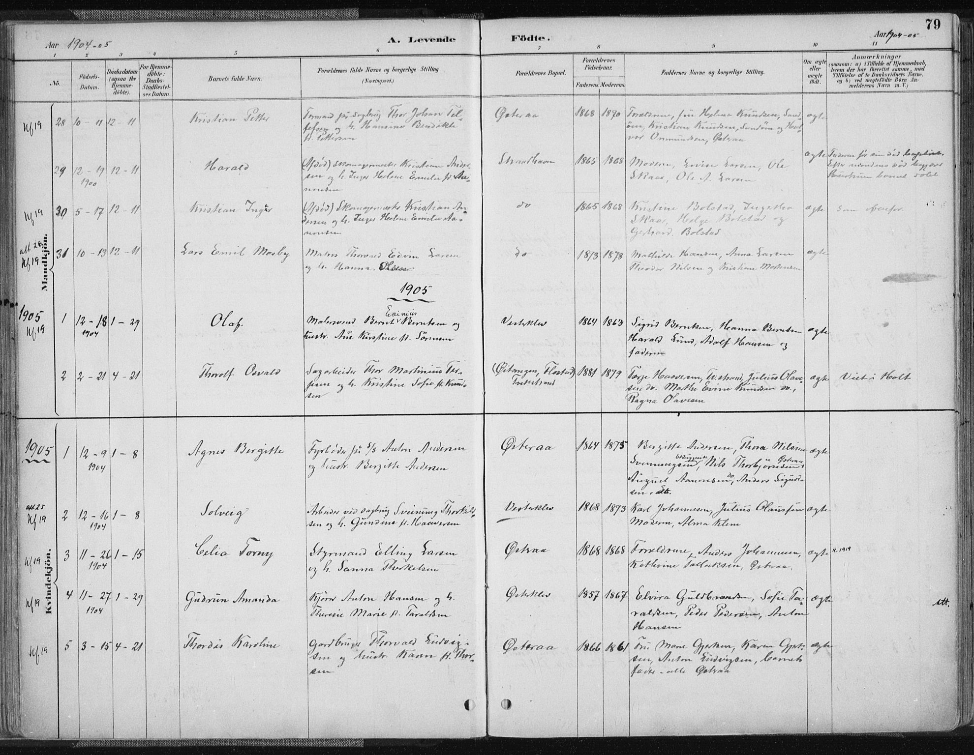 Tvedestrand sokneprestkontor, SAK/1111-0042/F/Fa/L0001: Parish register (official) no. A 1, 1885-1916, p. 79