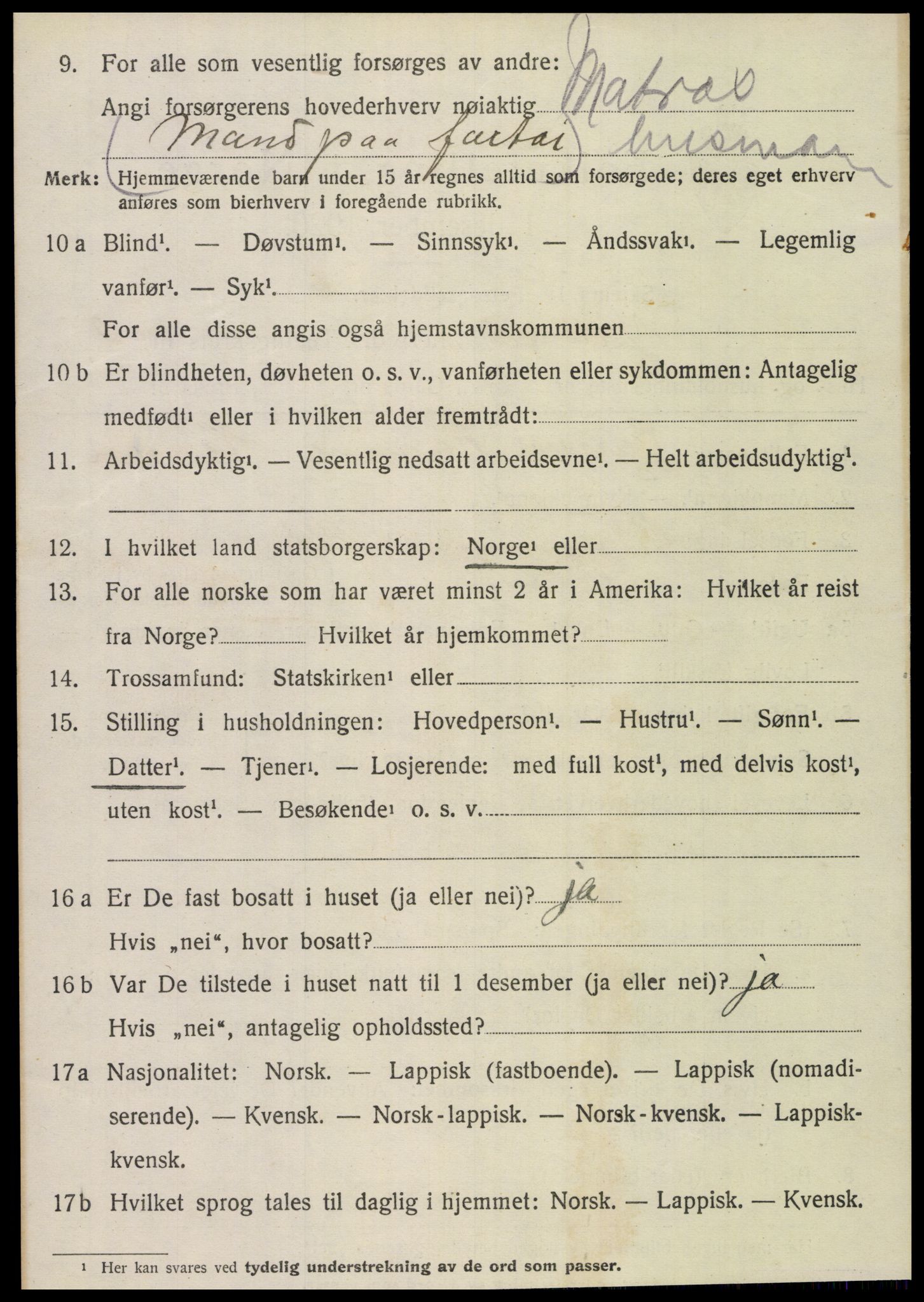 SAT, 1920 census for Kjerringøy, 1920, p. 1174