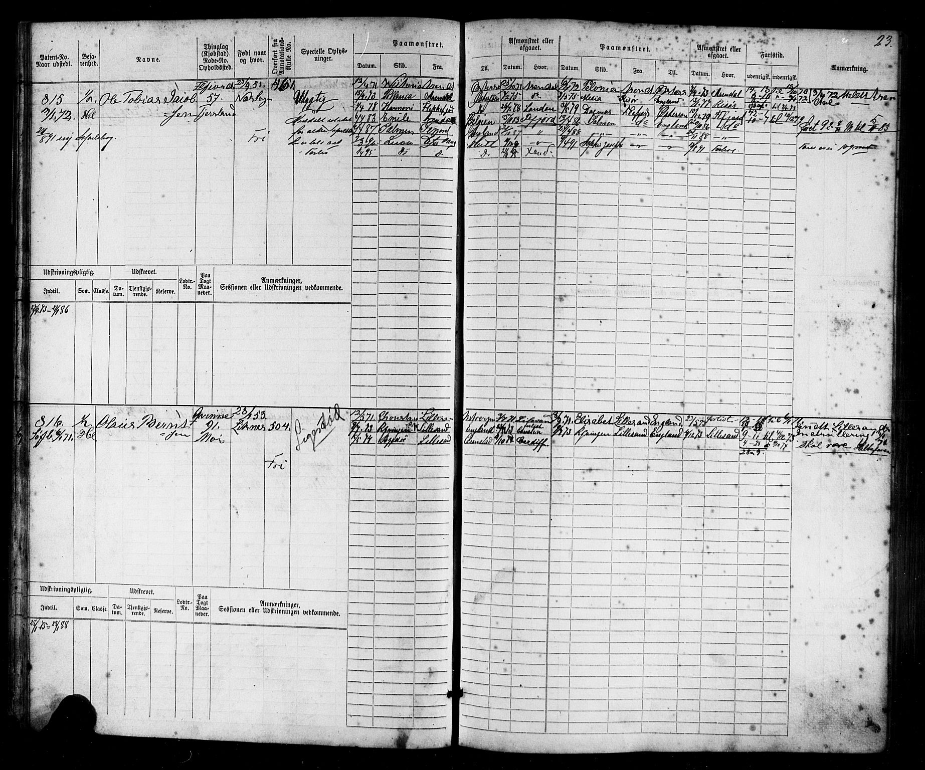 Flekkefjord mønstringskrets, AV/SAK-2031-0018/F/Fb/L0009: Hovedrulle nr 771-1533, Æ-6, 1868-1900, p. 25