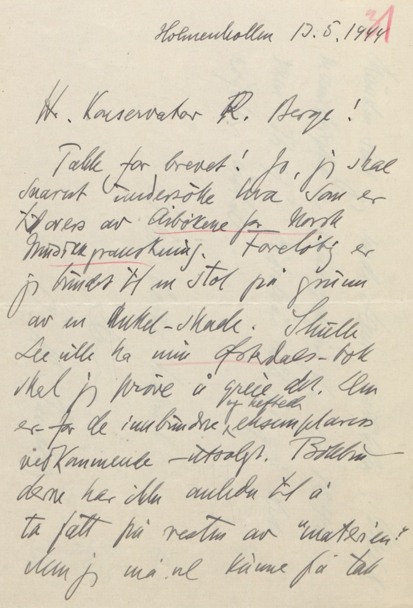 Rikard Berge, TEMU/TGM-A-1003/F/L0018/0056: 600-656 / 655 Brev, kataloger og andre papir til Rikard Berge. Konvolutten merka: Postpapir8, 1910-1950, p. 31