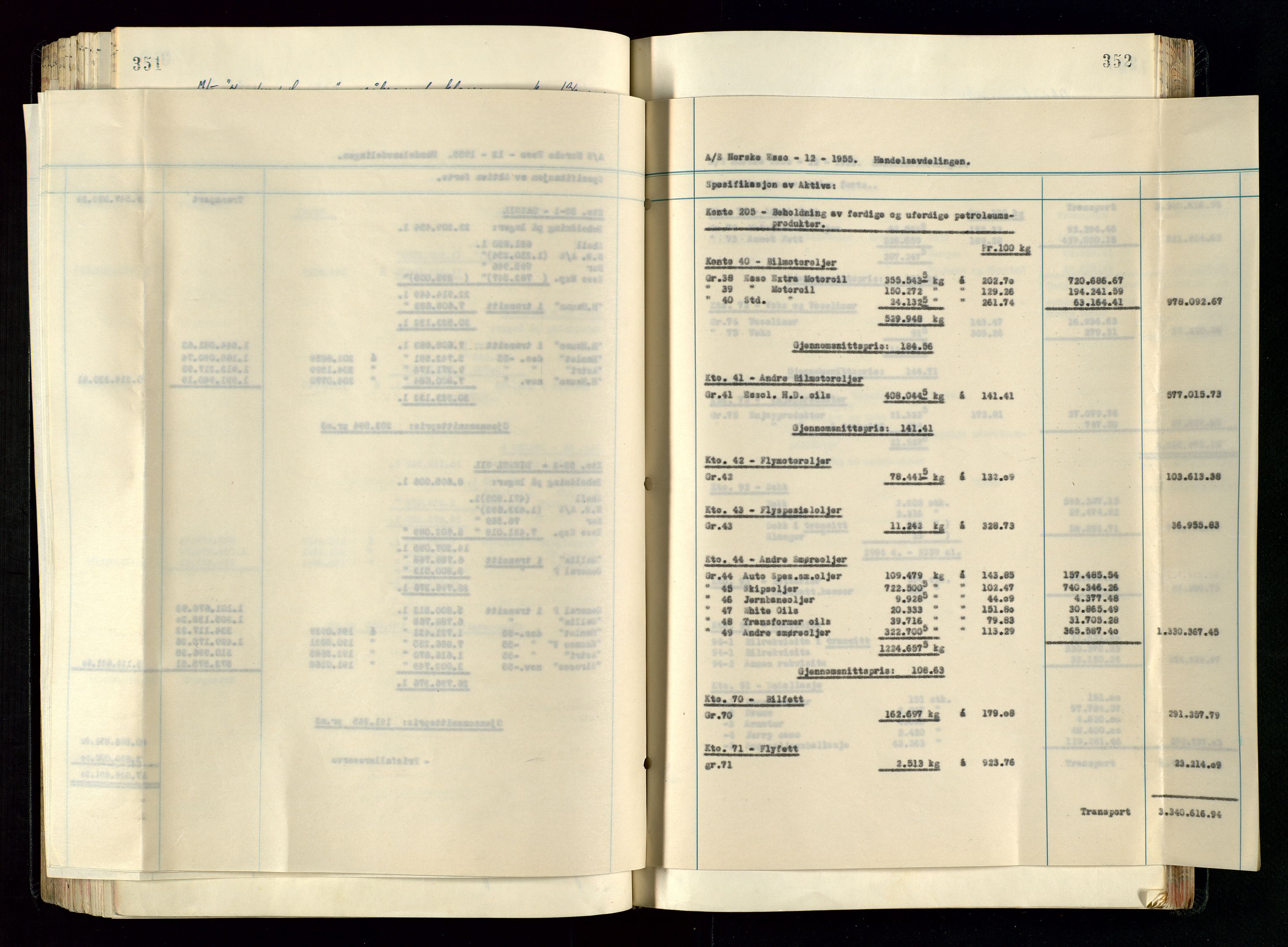 PA 1534 - Østlandske Petroleumscompagni A/S, AV/SAST-A-101954/A/Aa/L0005/0001: Direksjonsprotokoller / Den Administrerende Direksjon alle selskaper (referatprotokoll), 1943-1958