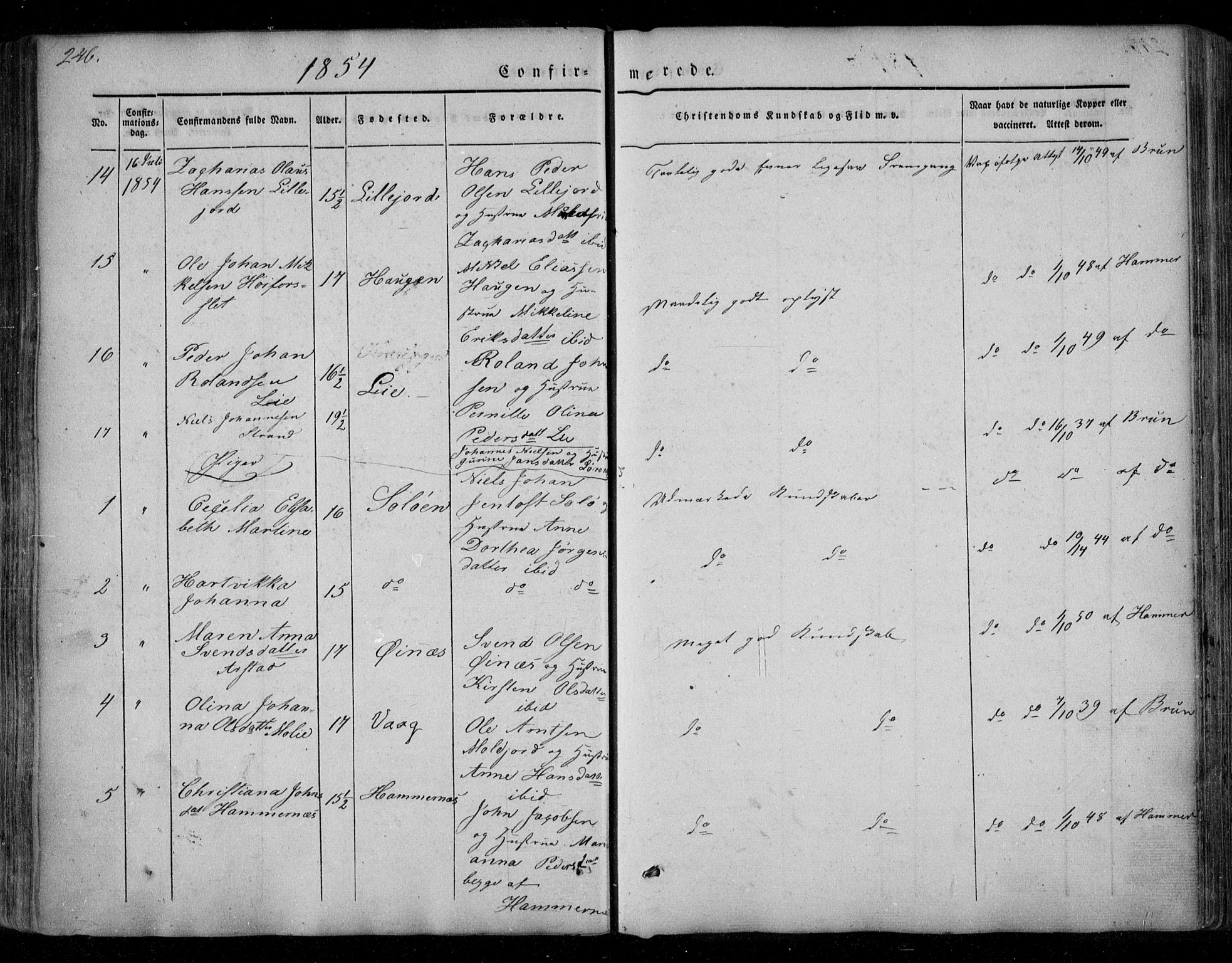 Ministerialprotokoller, klokkerbøker og fødselsregistre - Nordland, AV/SAT-A-1459/846/L0644: Parish register (official) no. 846A02, 1837-1872, p. 246