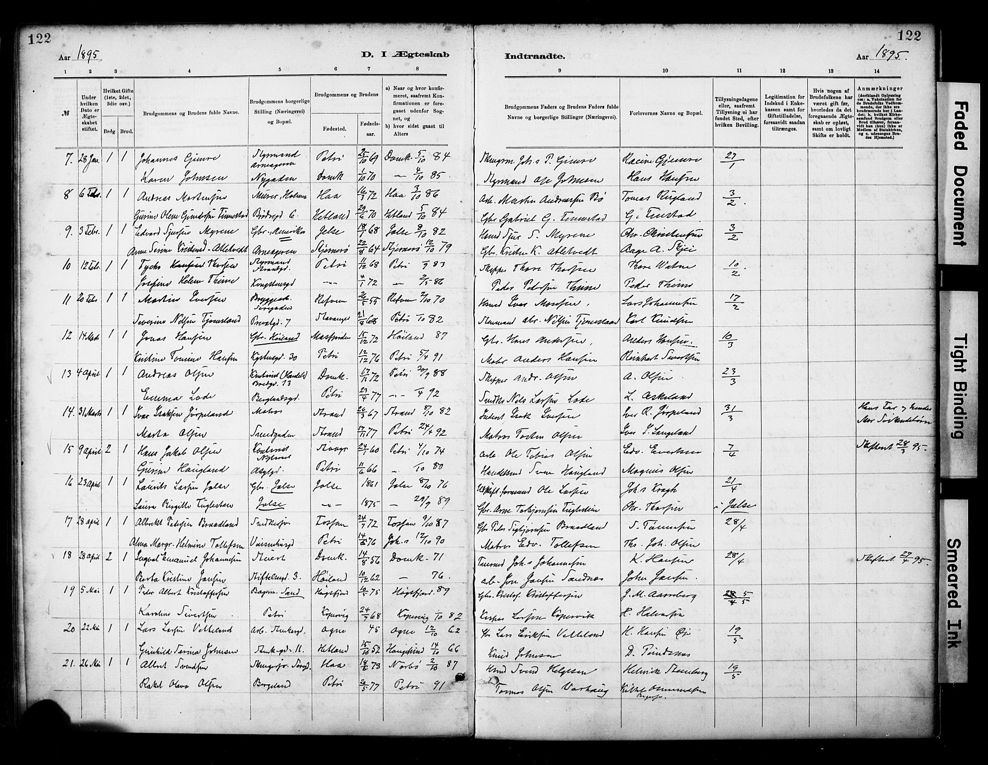 St. Petri sokneprestkontor, SAST/A-101813/001/30/30BA/L0018: Parish register (official) no. A 19, 1879-1900, p. 122