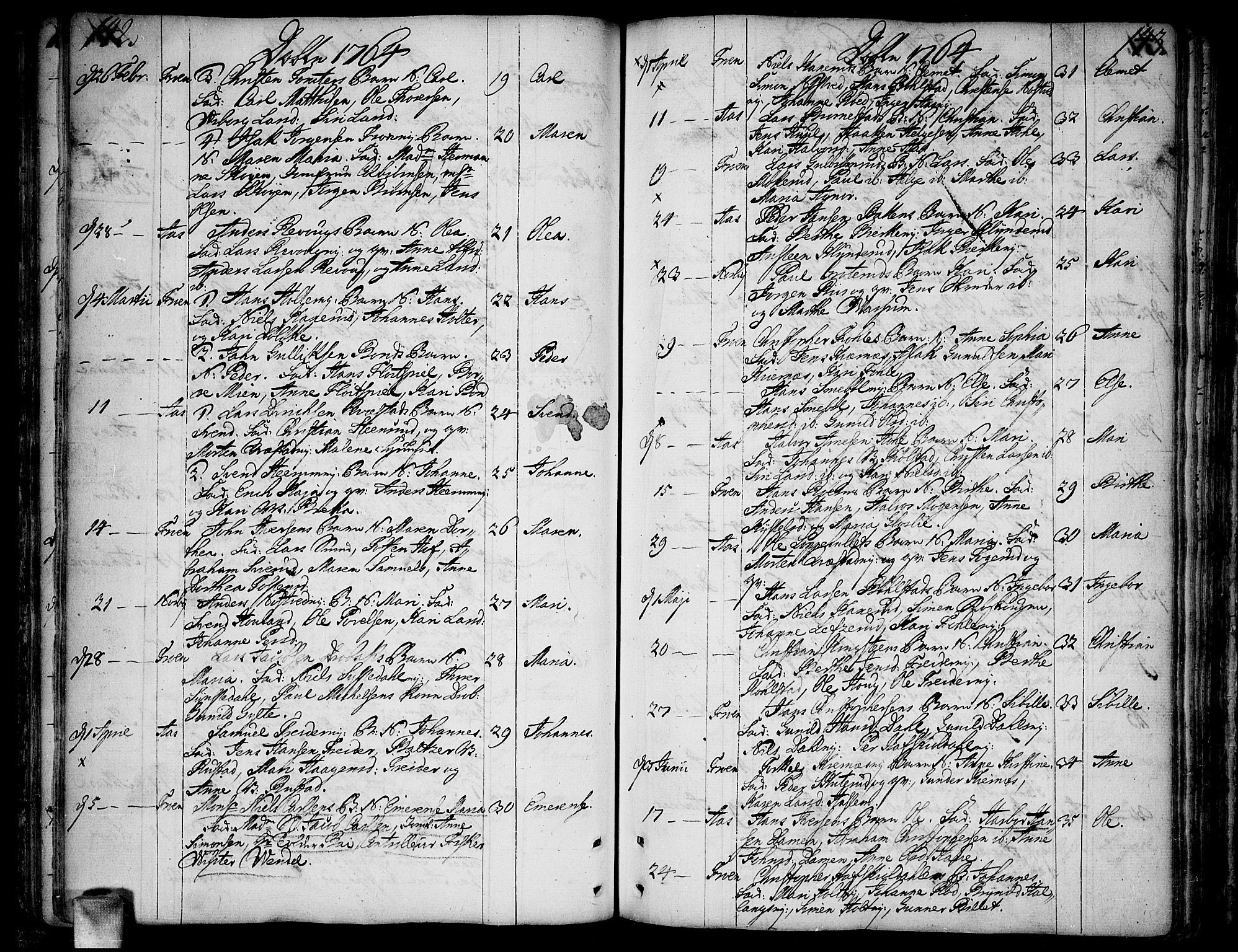 Ås prestekontor Kirkebøker, AV/SAO-A-10894/F/Fa/L0001: Parish register (official) no. I 1, 1742-1778, p. 142-143