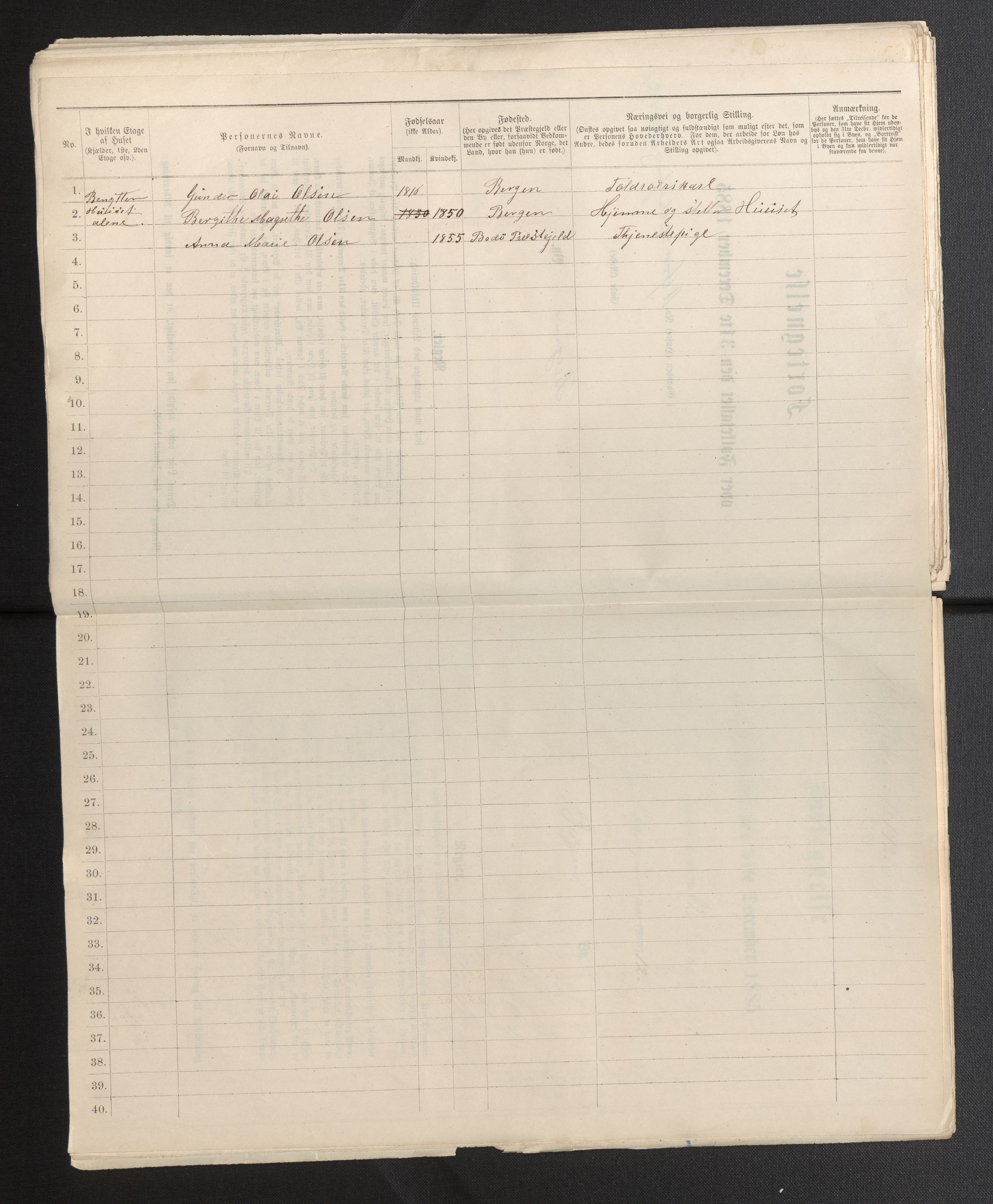 SAB, 1885 census for 1301 Bergen, 1885, p. 4361