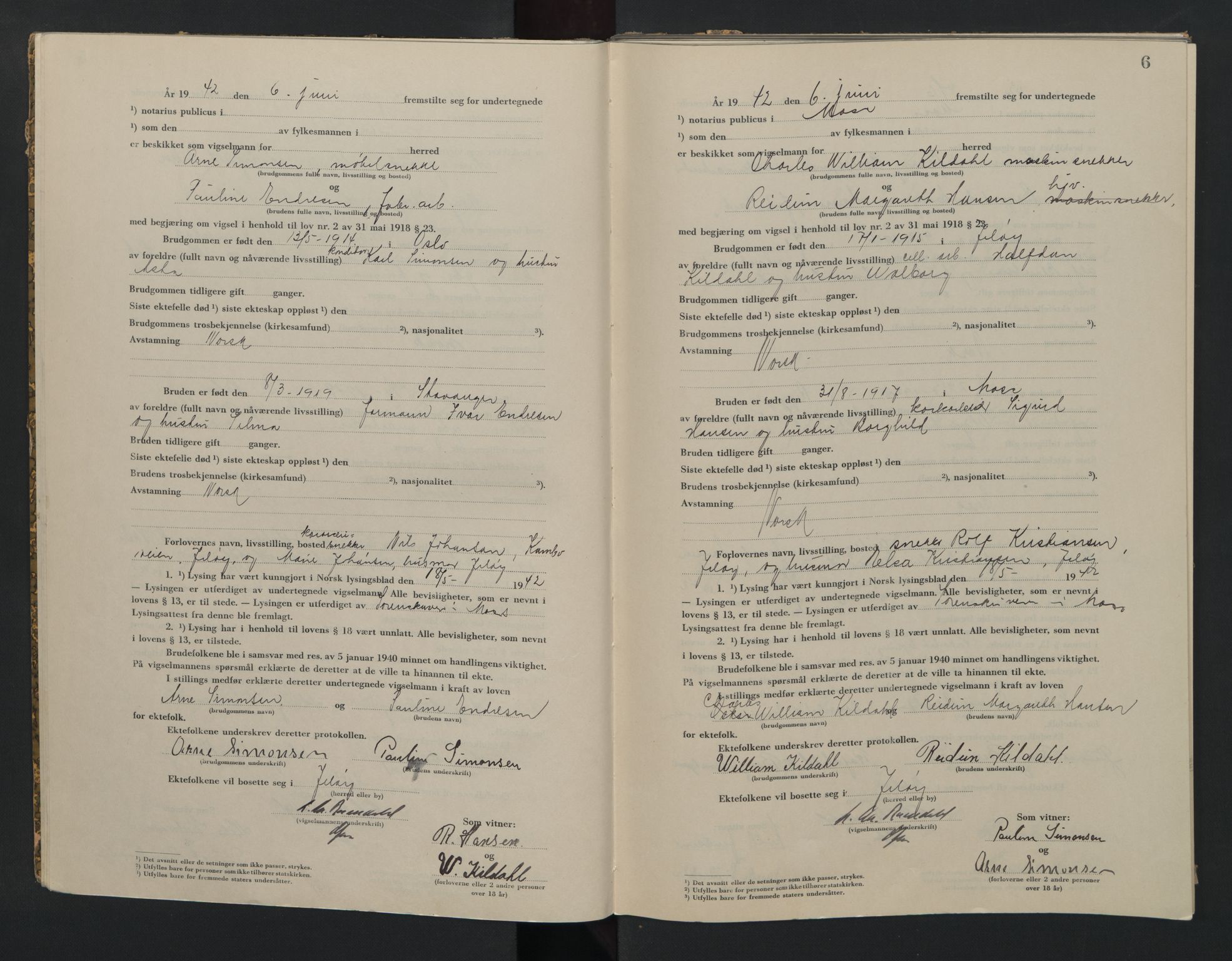 Moss sorenskriveri, AV/SAO-A-10168, 1942-1943, p. 6