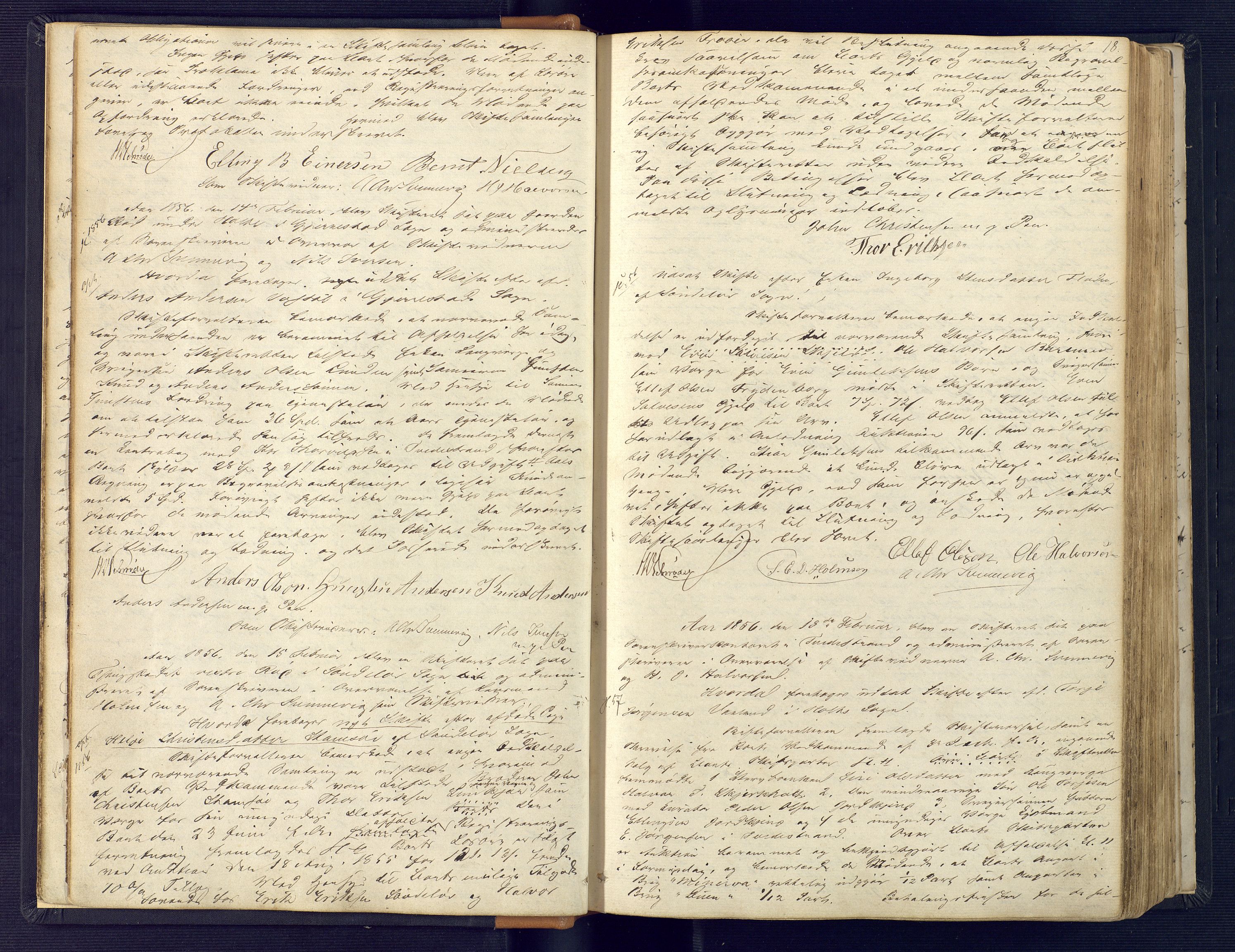 Holt sorenskriveri, AV/SAK-1221-0002/H/Hc/L0013: Skiftebehandlingsprotokoll nr. 4, 1855-1866, p. 17b-18a