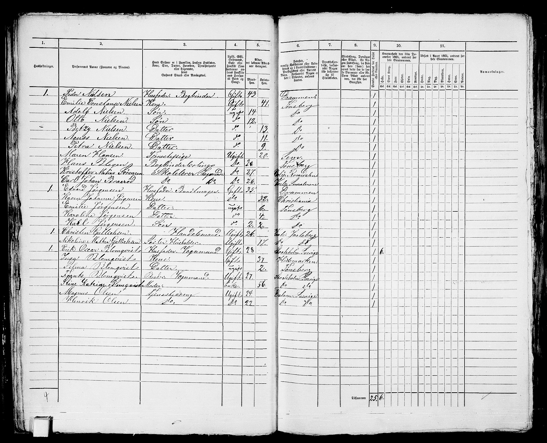 RA, 1865 census for Tønsberg, 1865, p. 389