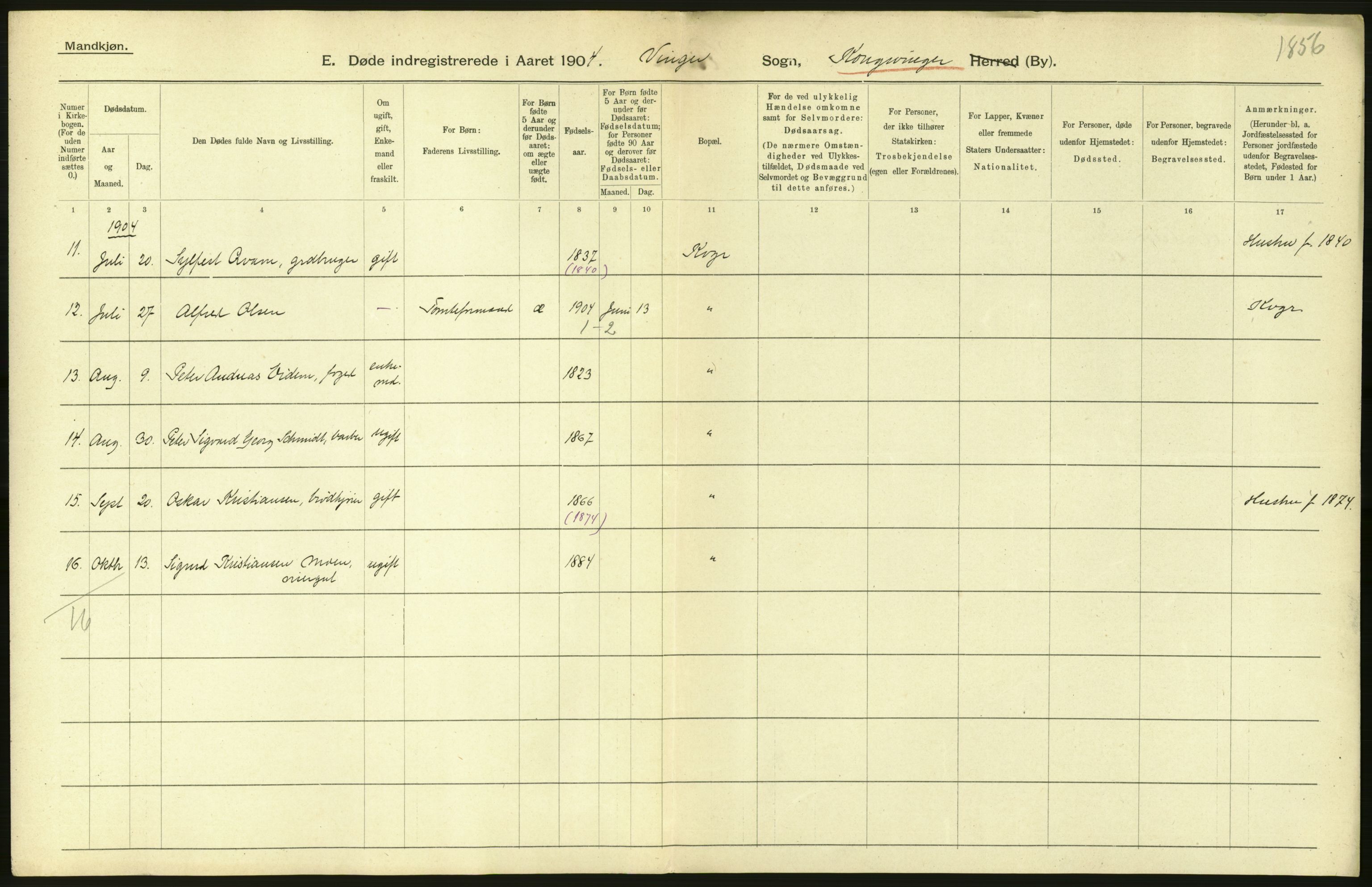 Statistisk sentralbyrå, Sosiodemografiske emner, Befolkning, AV/RA-S-2228/D/Df/Dfa/Dfab/L0005: Hedemarkens amt: Fødte, gifte, døde, 1904, p. 52