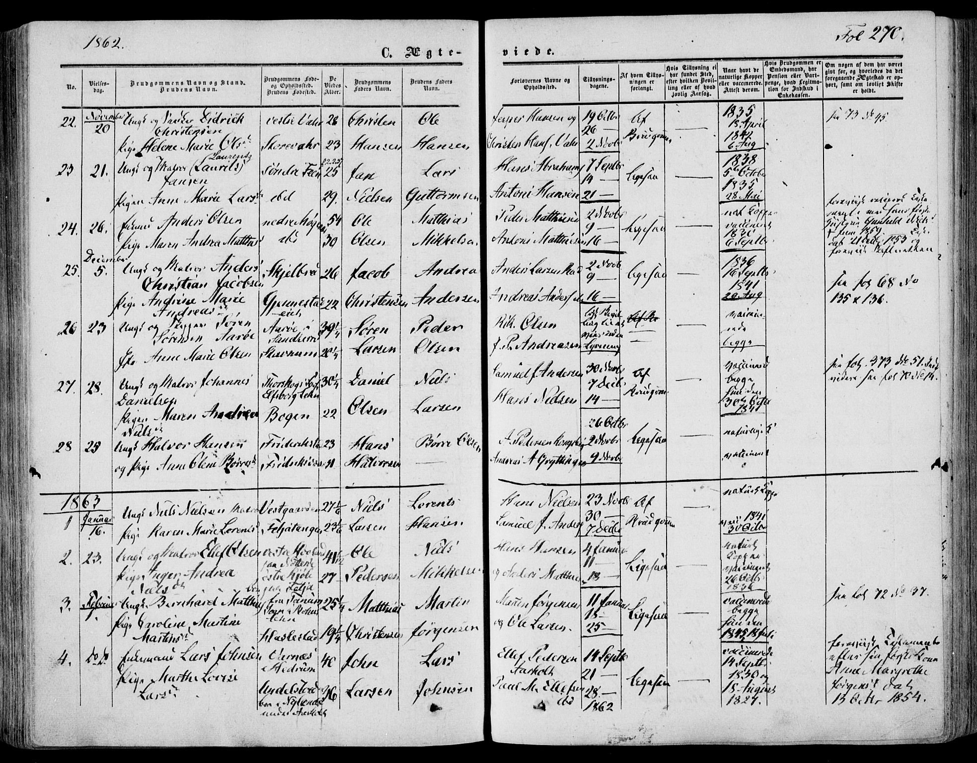 Stokke kirkebøker, SAKO/A-320/F/Fa/L0008: Parish register (official) no. I 8, 1858-1871, p. 270