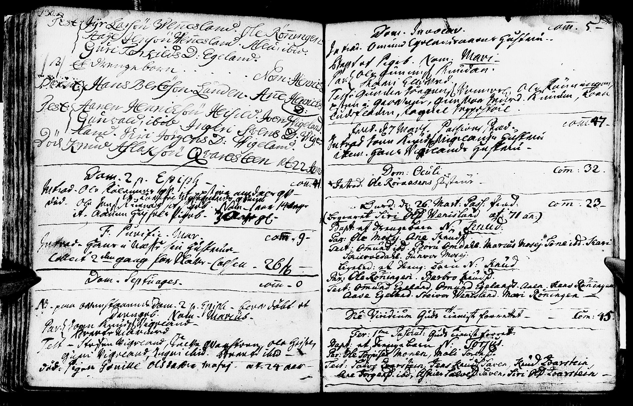 Vennesla sokneprestkontor, AV/SAK-1111-0045/Fa/Fab/L0001: Parish register (official) no. A 1, 1741-1794, p. 130-131