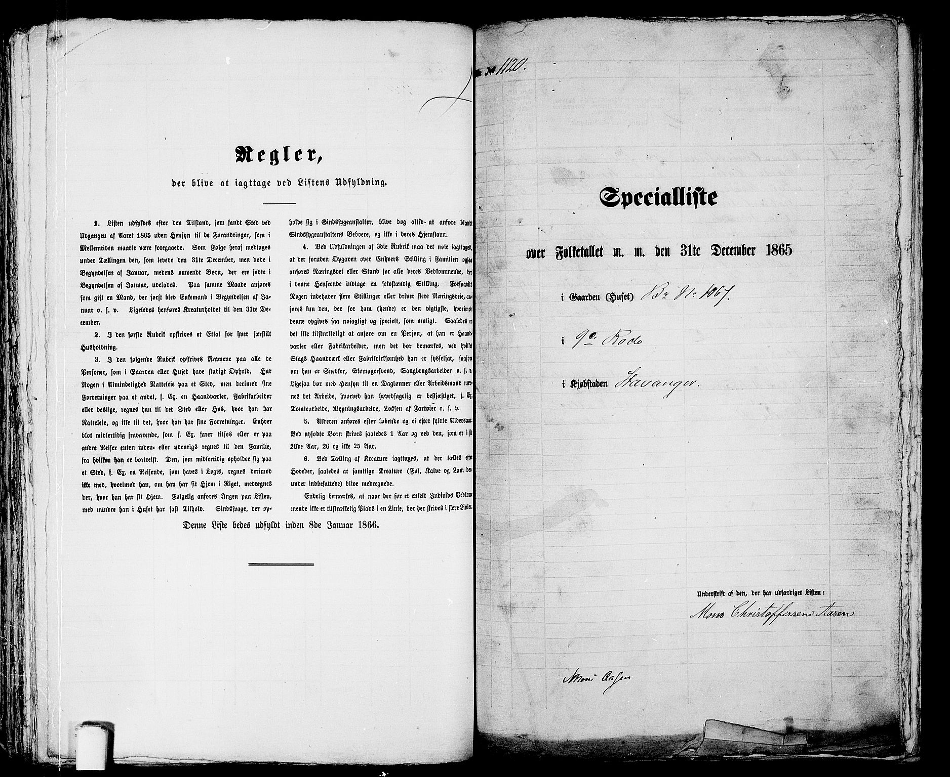 RA, 1865 census for Stavanger, 1865, p. 2265