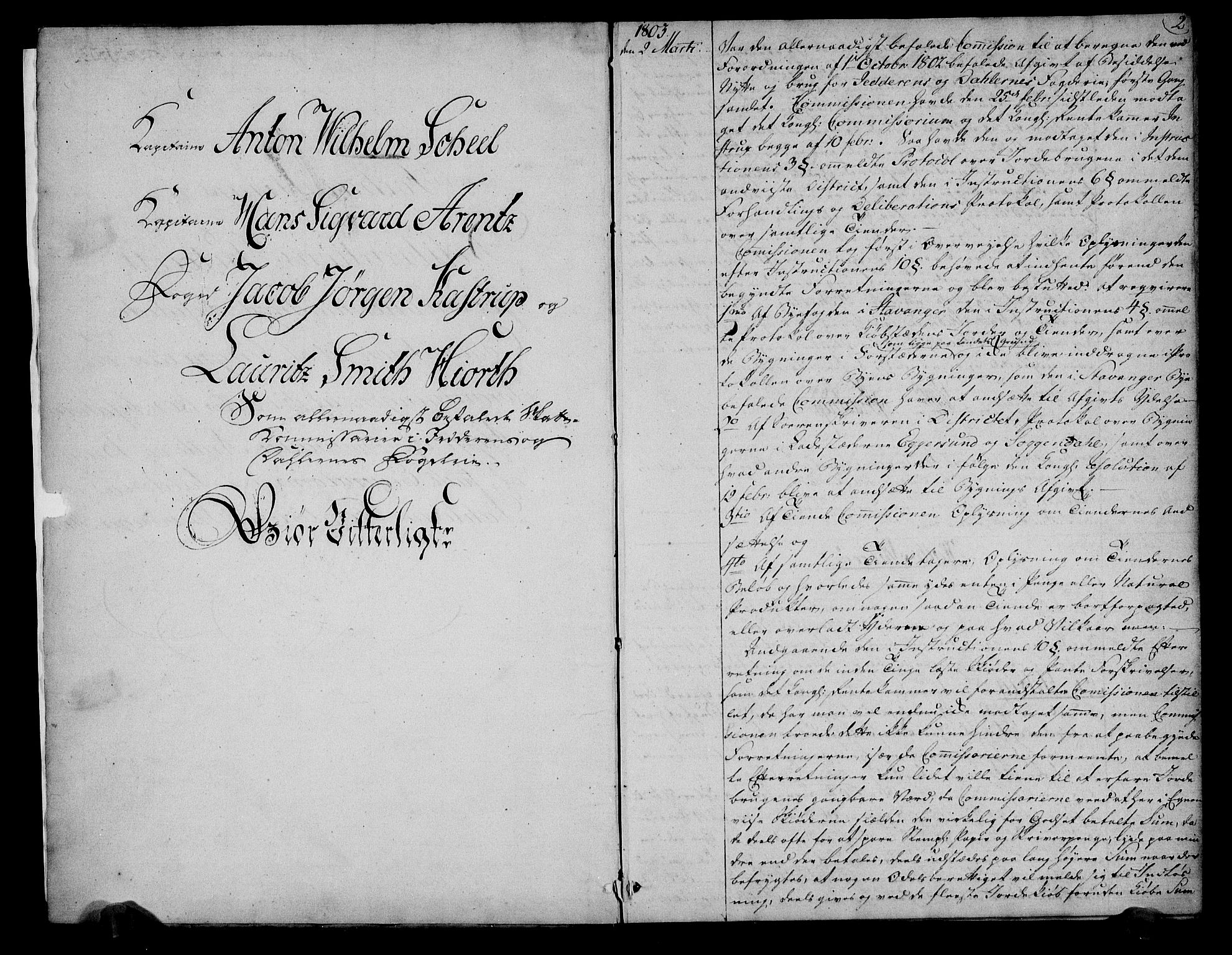 Rentekammeret inntil 1814, Realistisk ordnet avdeling, RA/EA-4070/N/Ne/Nea/L0096: Jæren og Dalane fogderi. Deliberasjonsprotokoll, 1803, p. 3