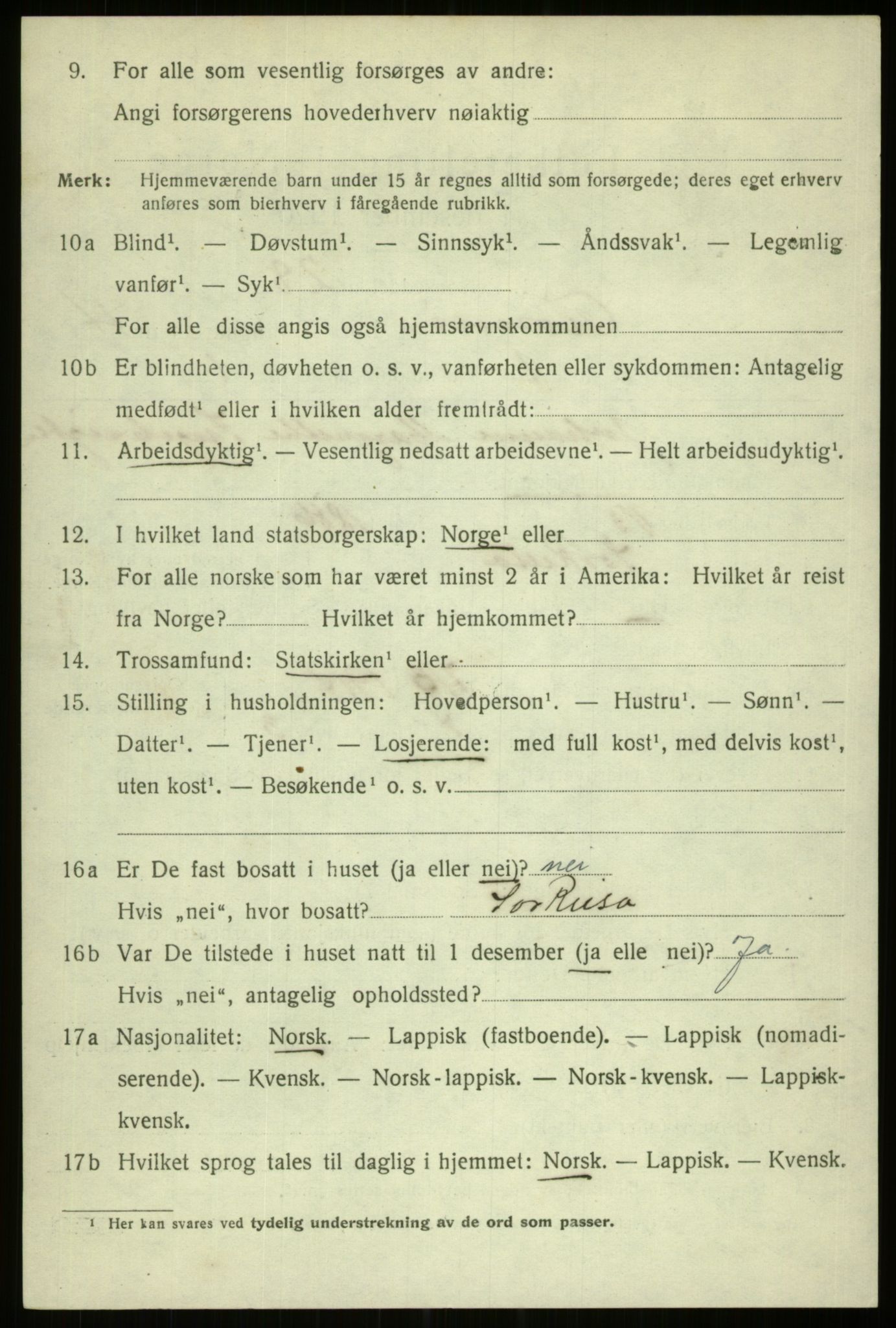 SATØ, 1920 census for Tromsø, 1920, p. 13179